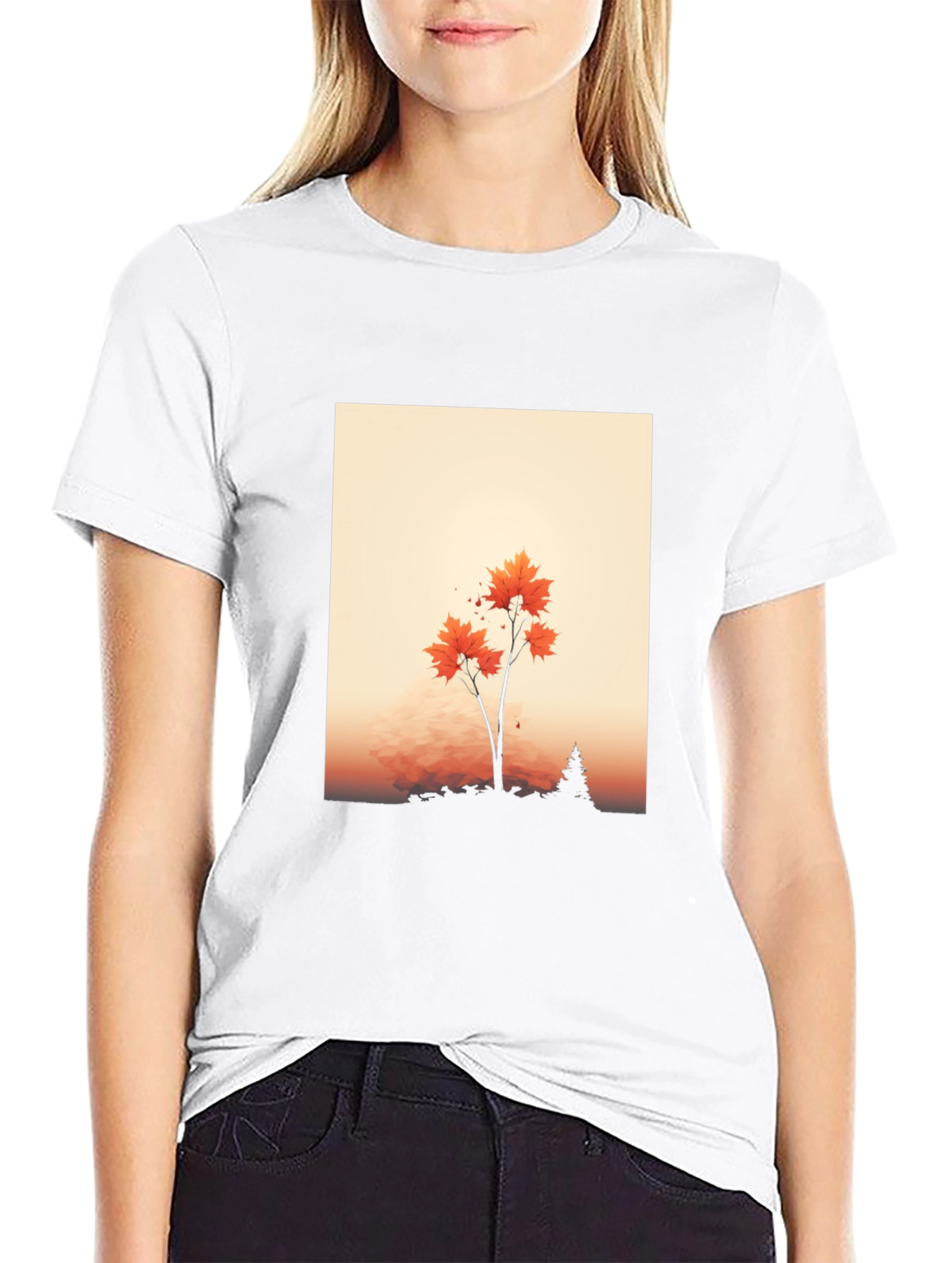 Autumn Tree Graphic Tee - Soft Black T-Shirt