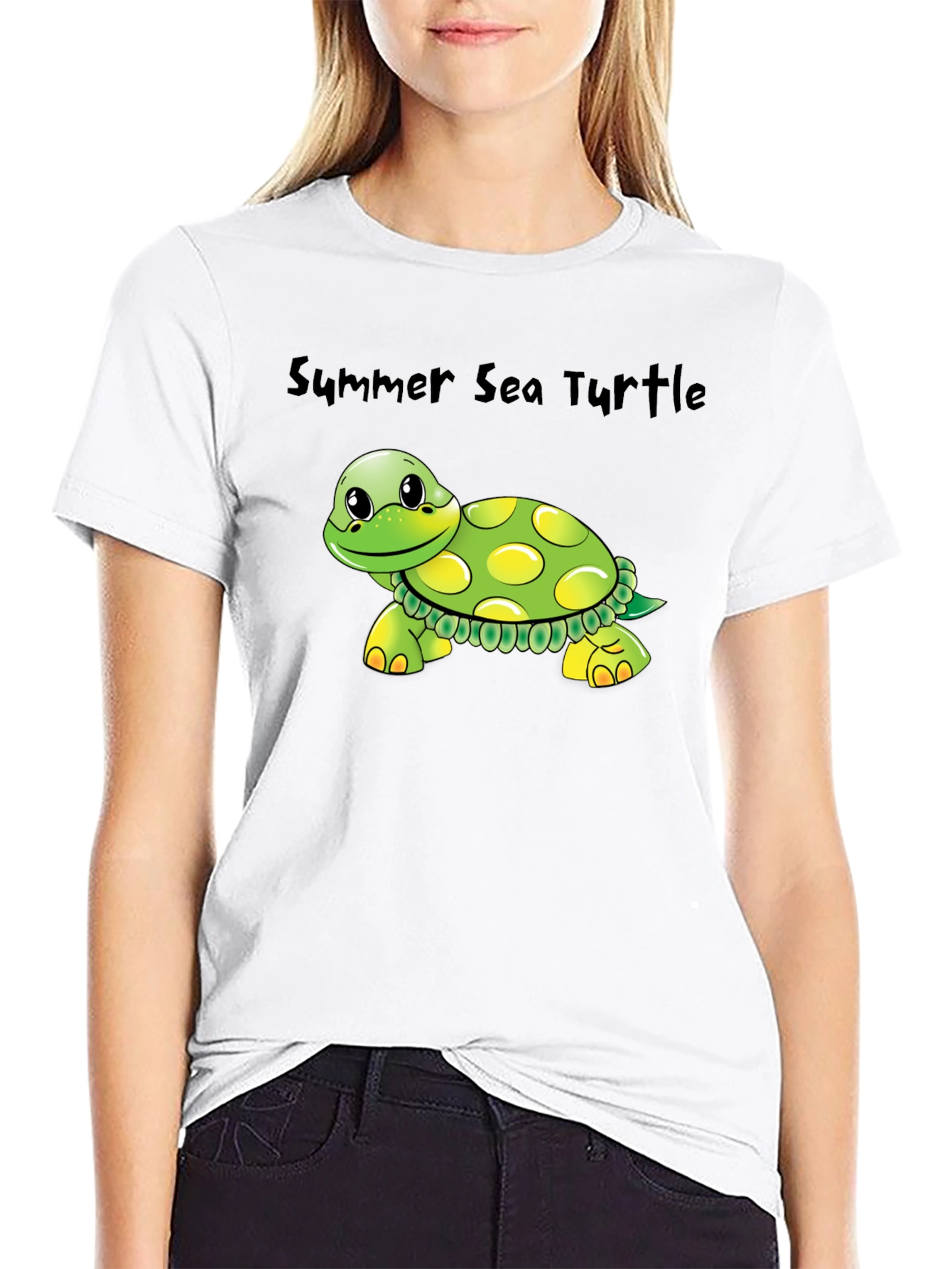 Summer Sea Turtle Graphic Tee - Soft Cotton Blend
