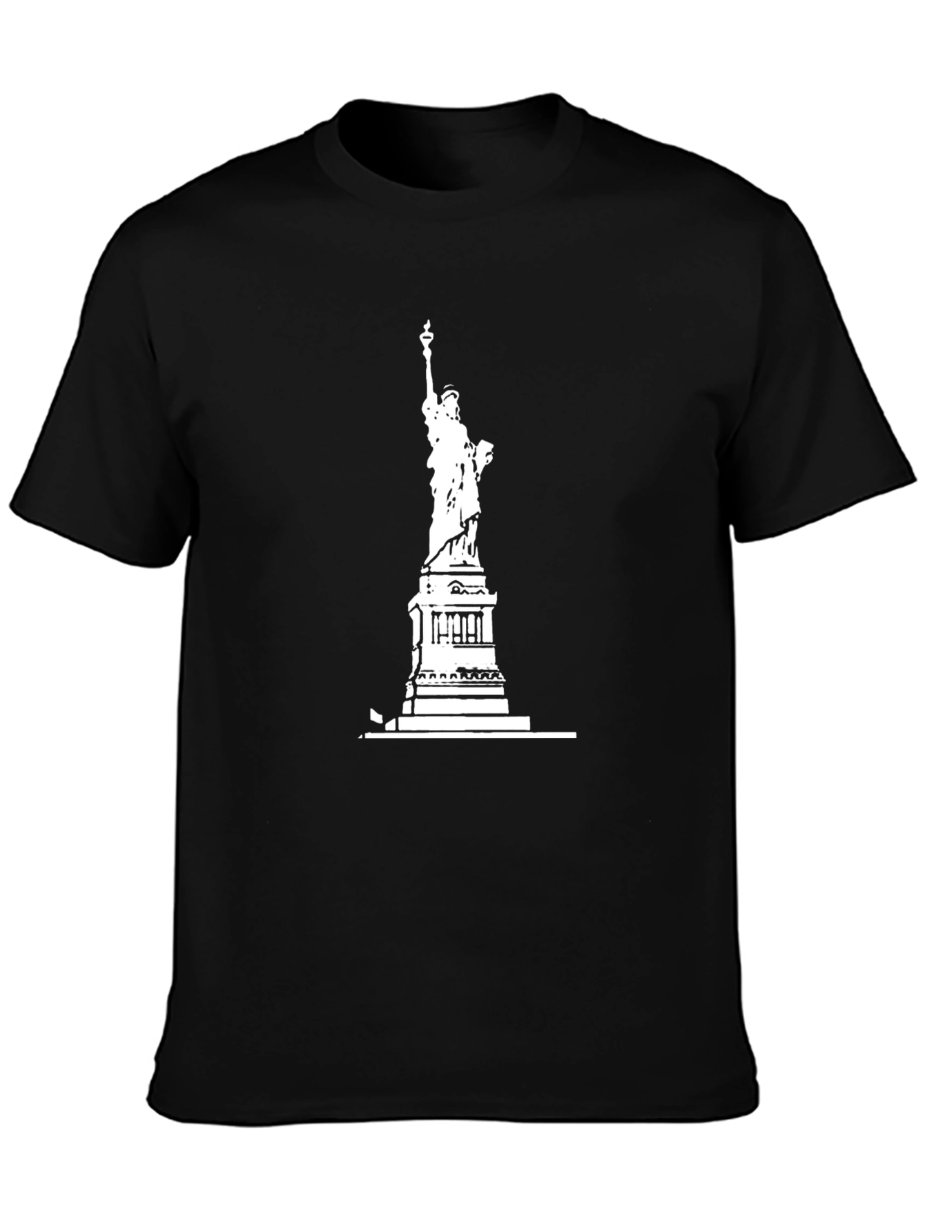 Statue of Liberty Graphic Tee - Black Cotton Shirt