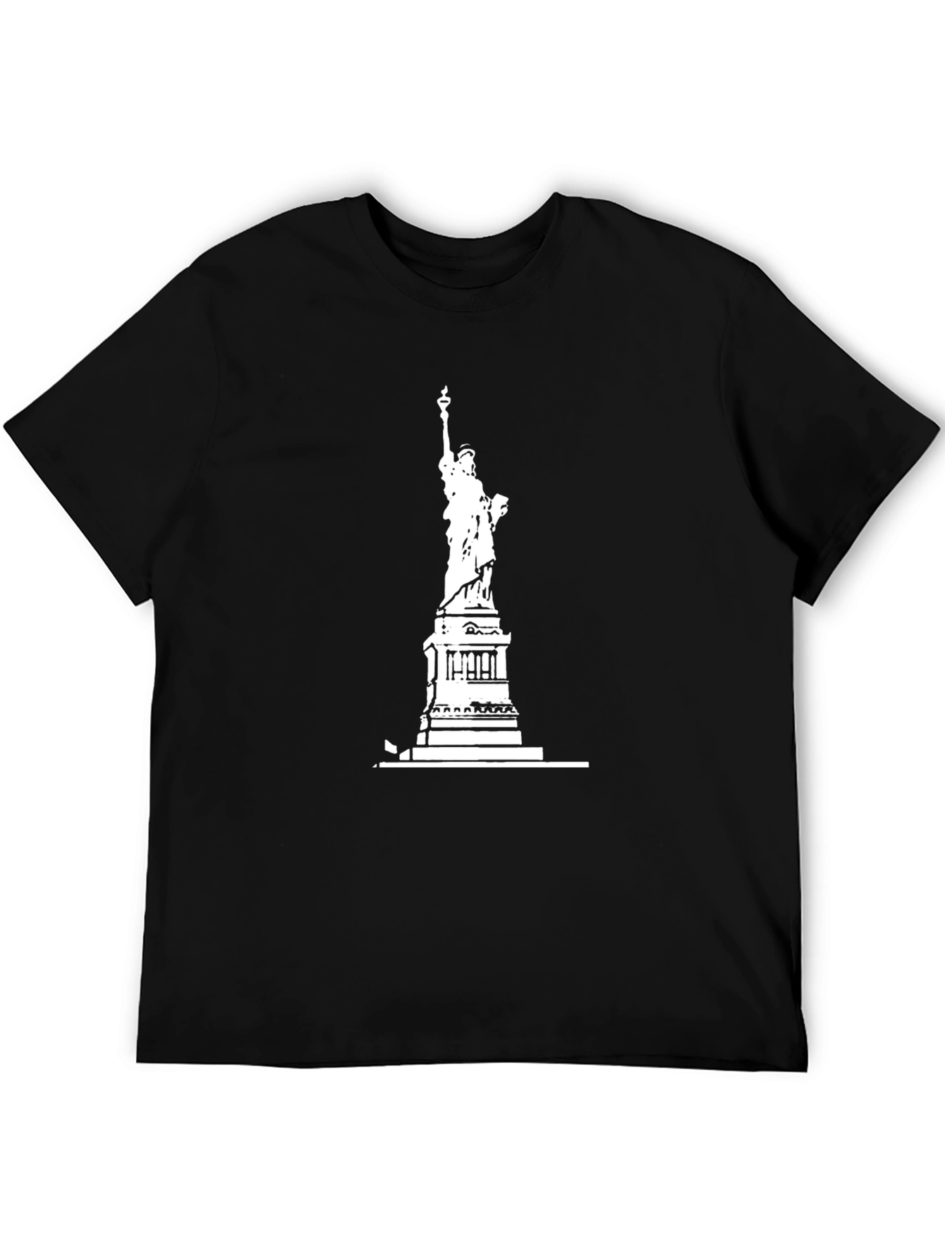 Statue of Liberty Graphic Tee - Black Cotton Shirt