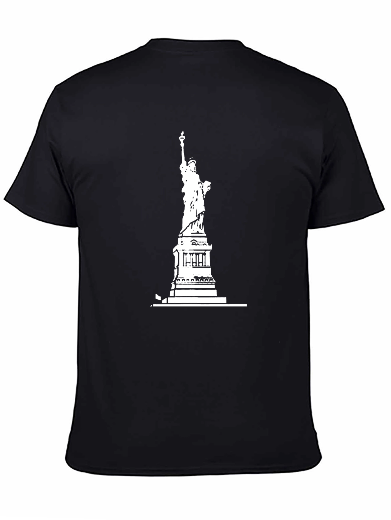 Statue of Liberty Graphic Tee - Black Cotton Shirt
