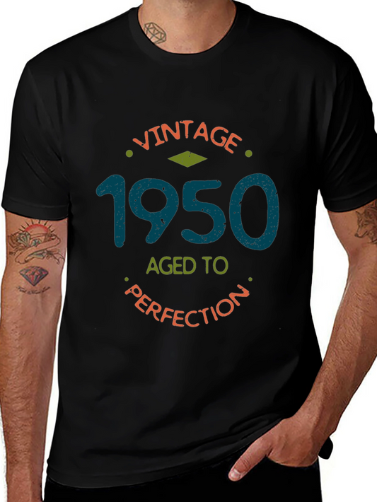 Vintage 1950 Aged to Perfection Black T-Shirt