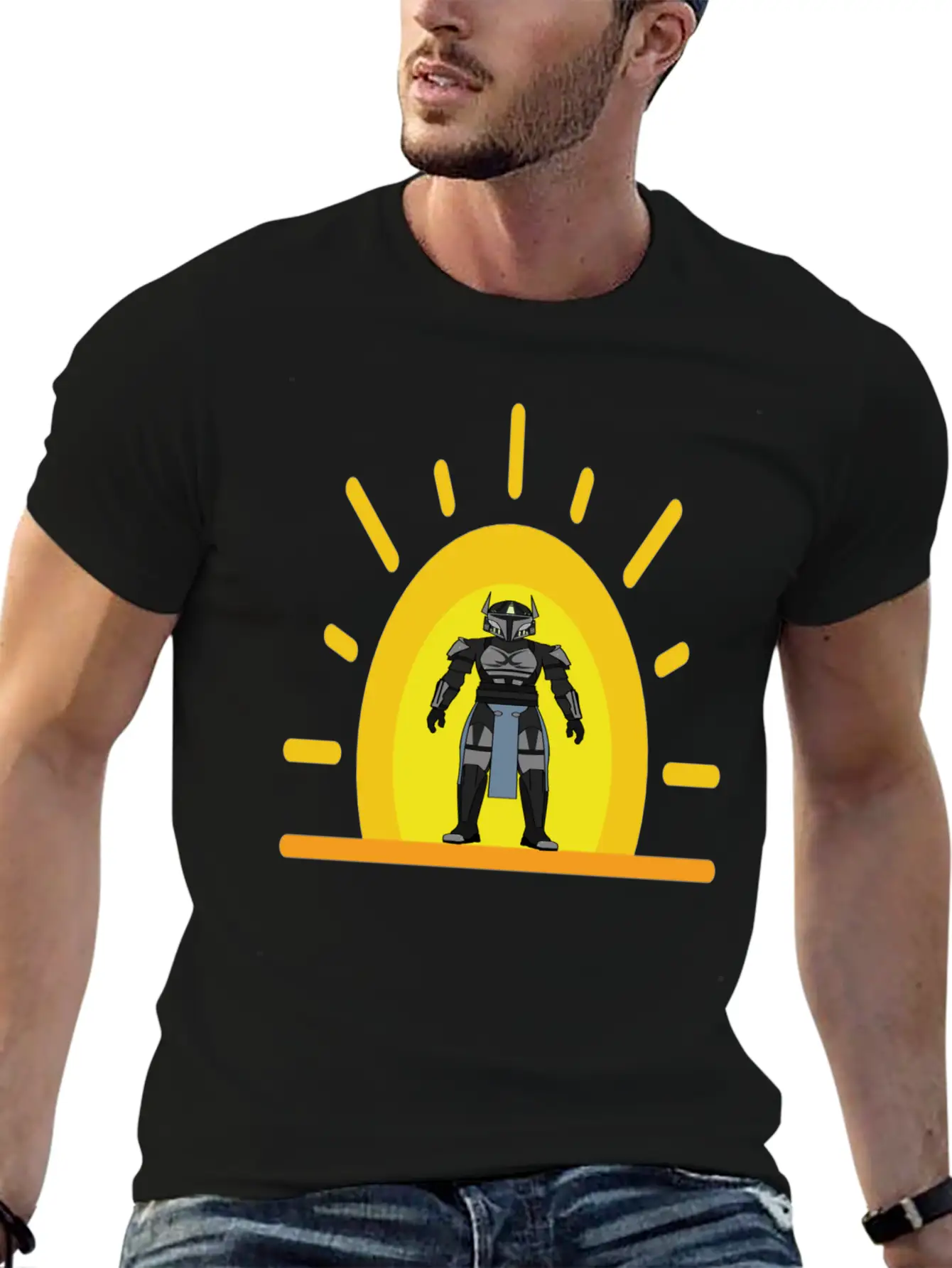 Star Wars Mens Mandalorian Warrior Graphic T-shirt Unisex Casual T-Shirt – Clean Design For Daily Comfort