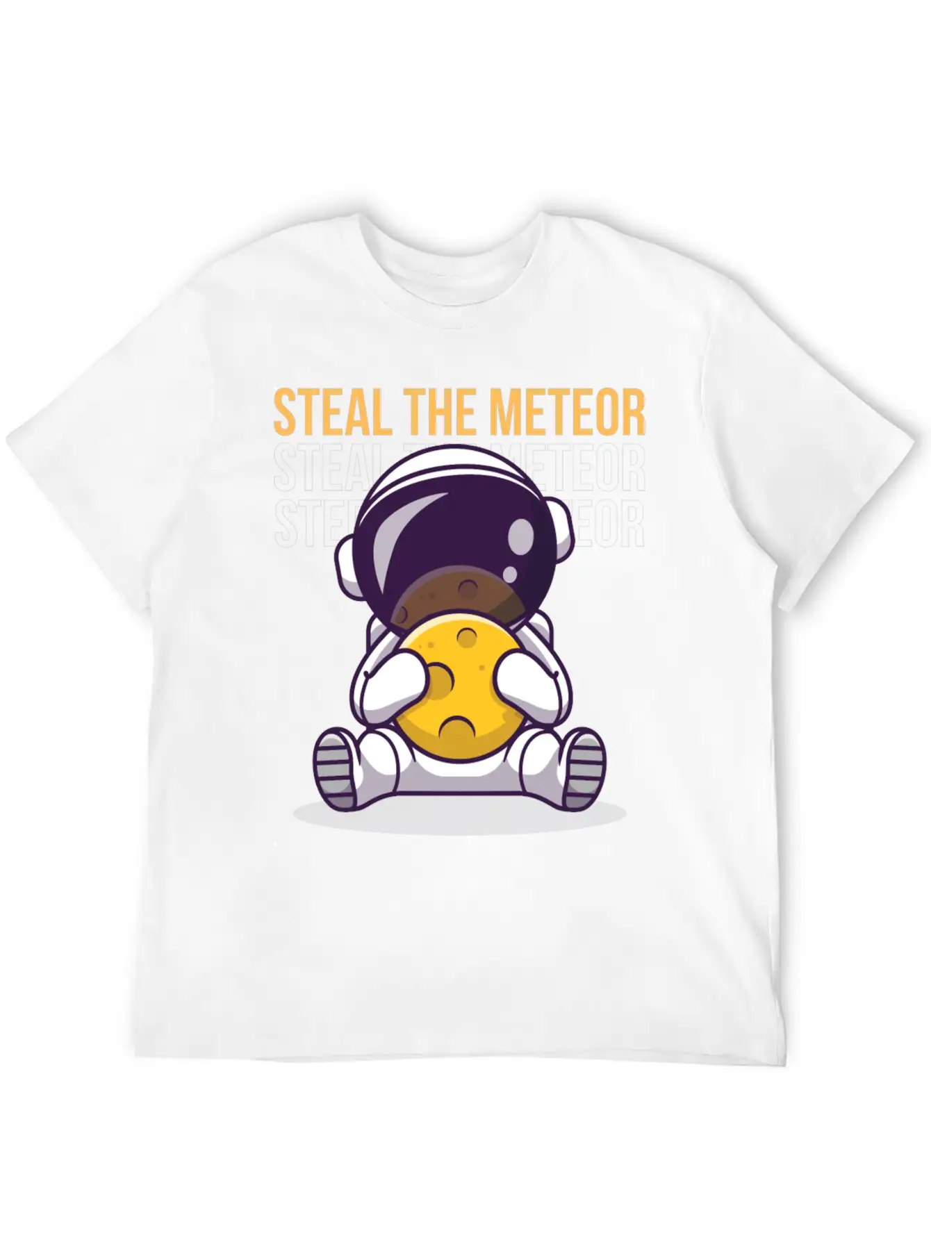 "Steal The Meteor" By A 5 Yr Old Unisex Casual T-Shirt – Clean Design For Daily Comfort