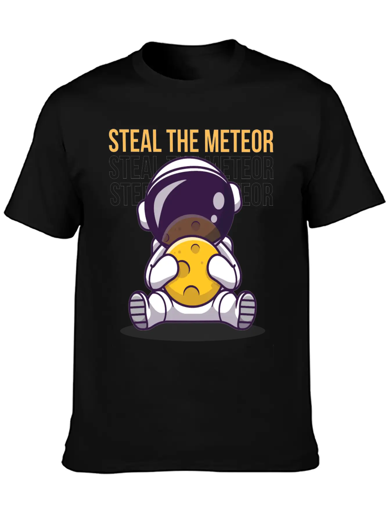 "Steal The Meteor" By A 5 Yr Old Unisex Casual T-Shirt – Clean Design For Daily Comfort