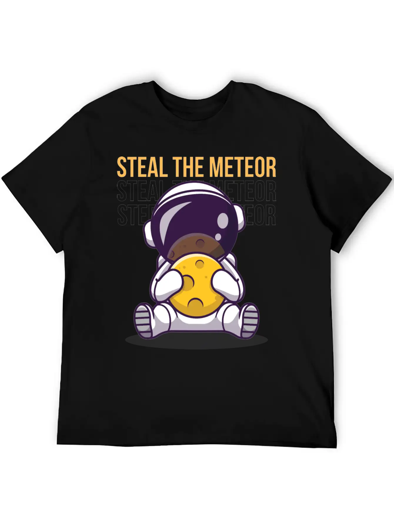 "Steal The Meteor" By A 5 Yr Old Unisex Casual T-Shirt – Clean Design For Daily Comfort