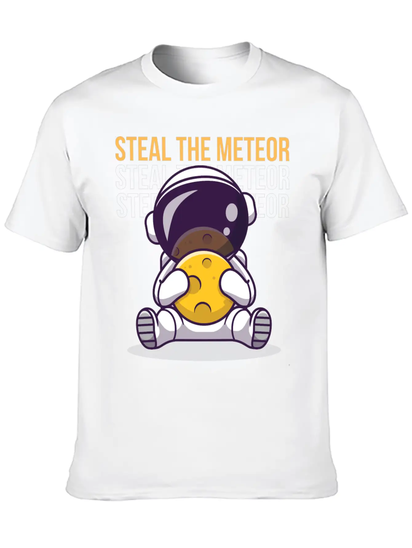 "Steal The Meteor" By A 5 Yr Old Unisex Casual T-Shirt – Clean Design For Daily Comfort