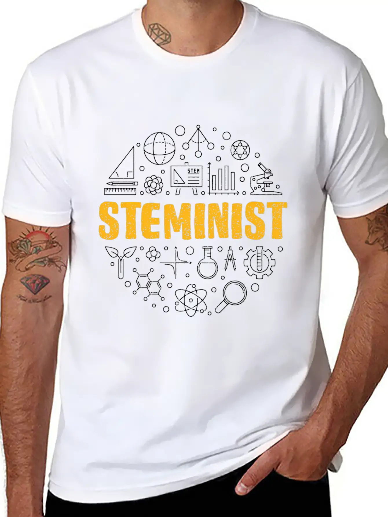Steminist - Science Tech Engineering And Math Stem Unisex Casual T-Shirt – Clean Design For Daily Comfort
