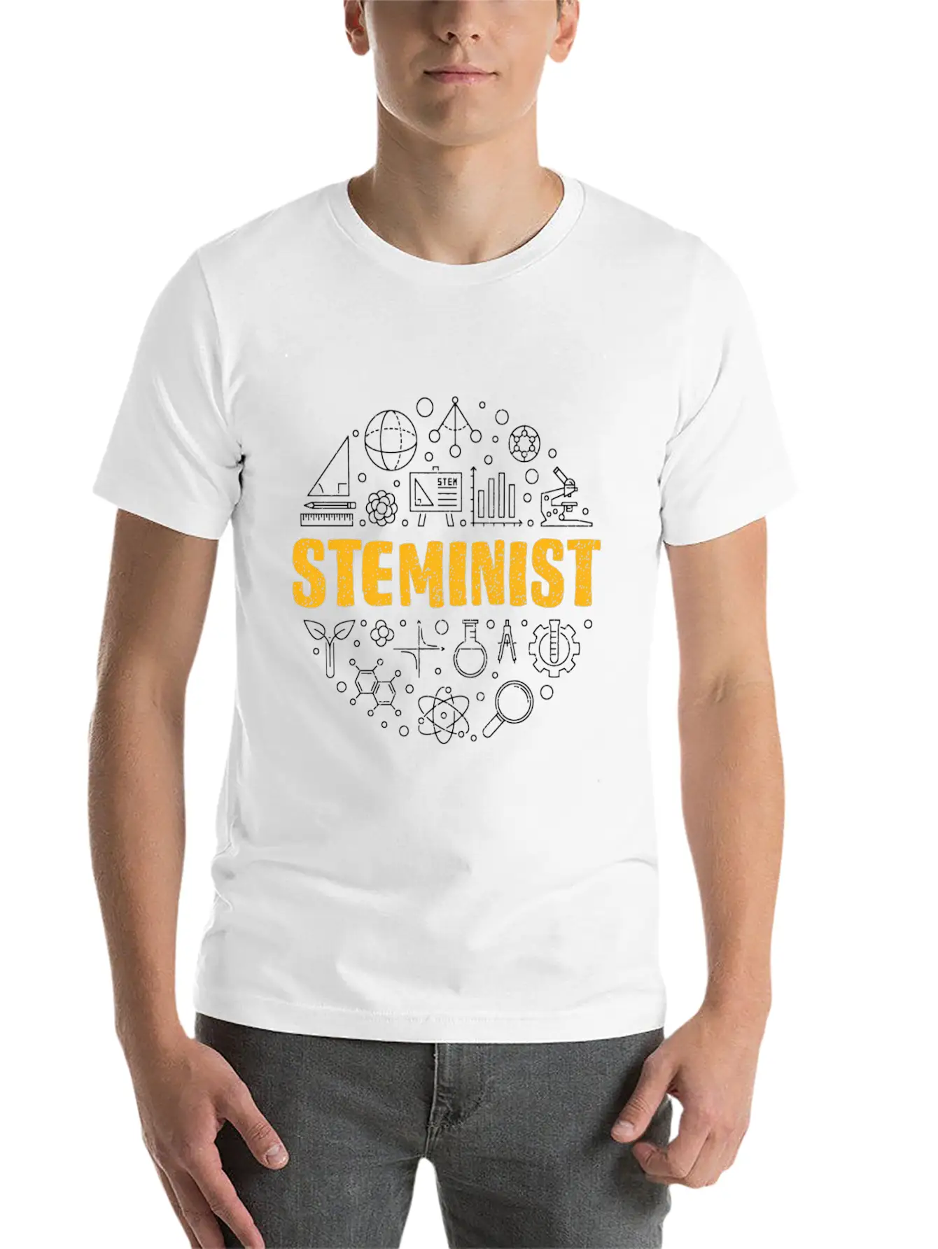 Steminist - Science Tech Engineering And Math Stem Unisex Casual T-Shirt – Clean Design For Daily Comfort