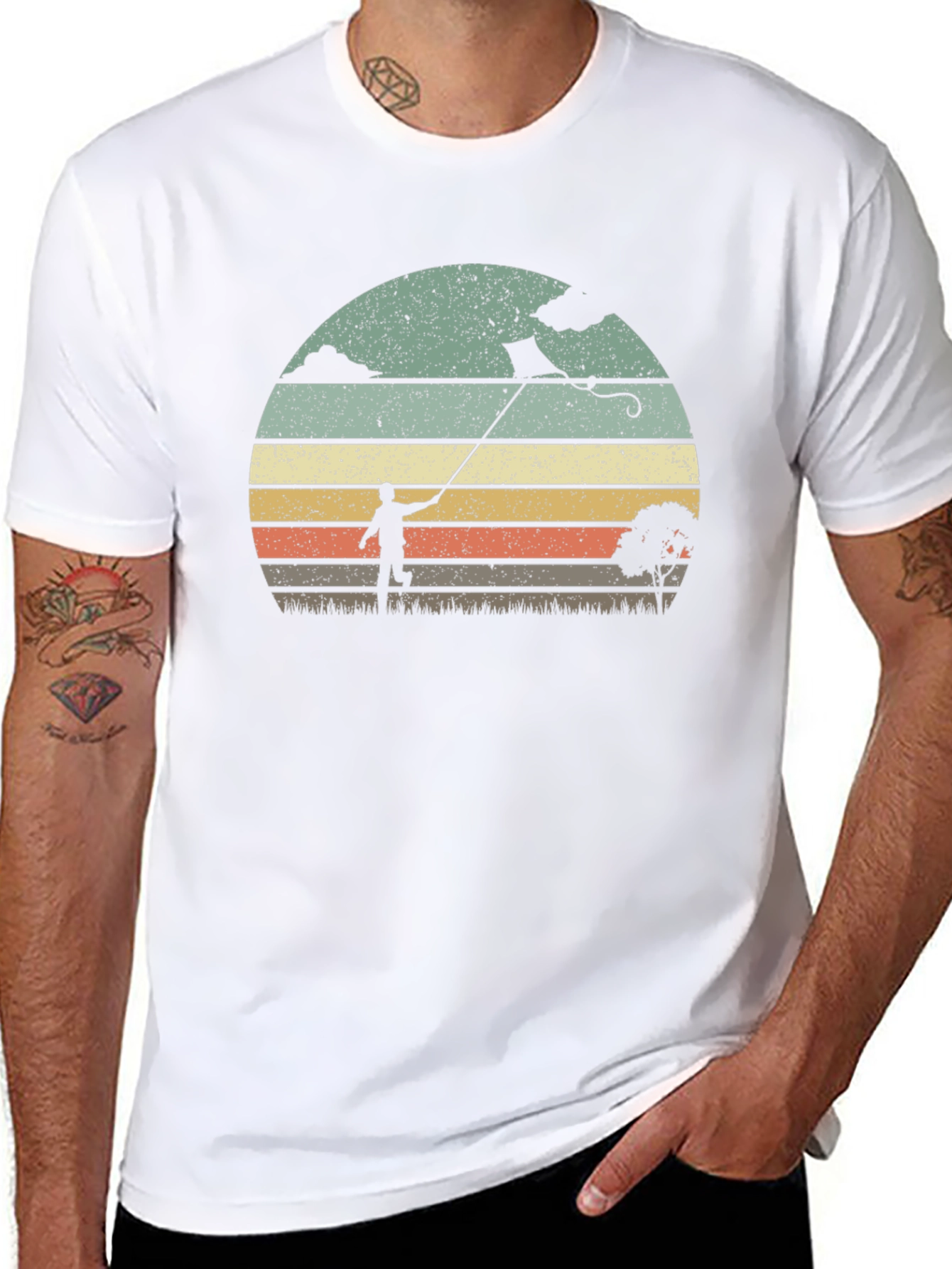 Retro Kite Flying Graphic T-Shirt