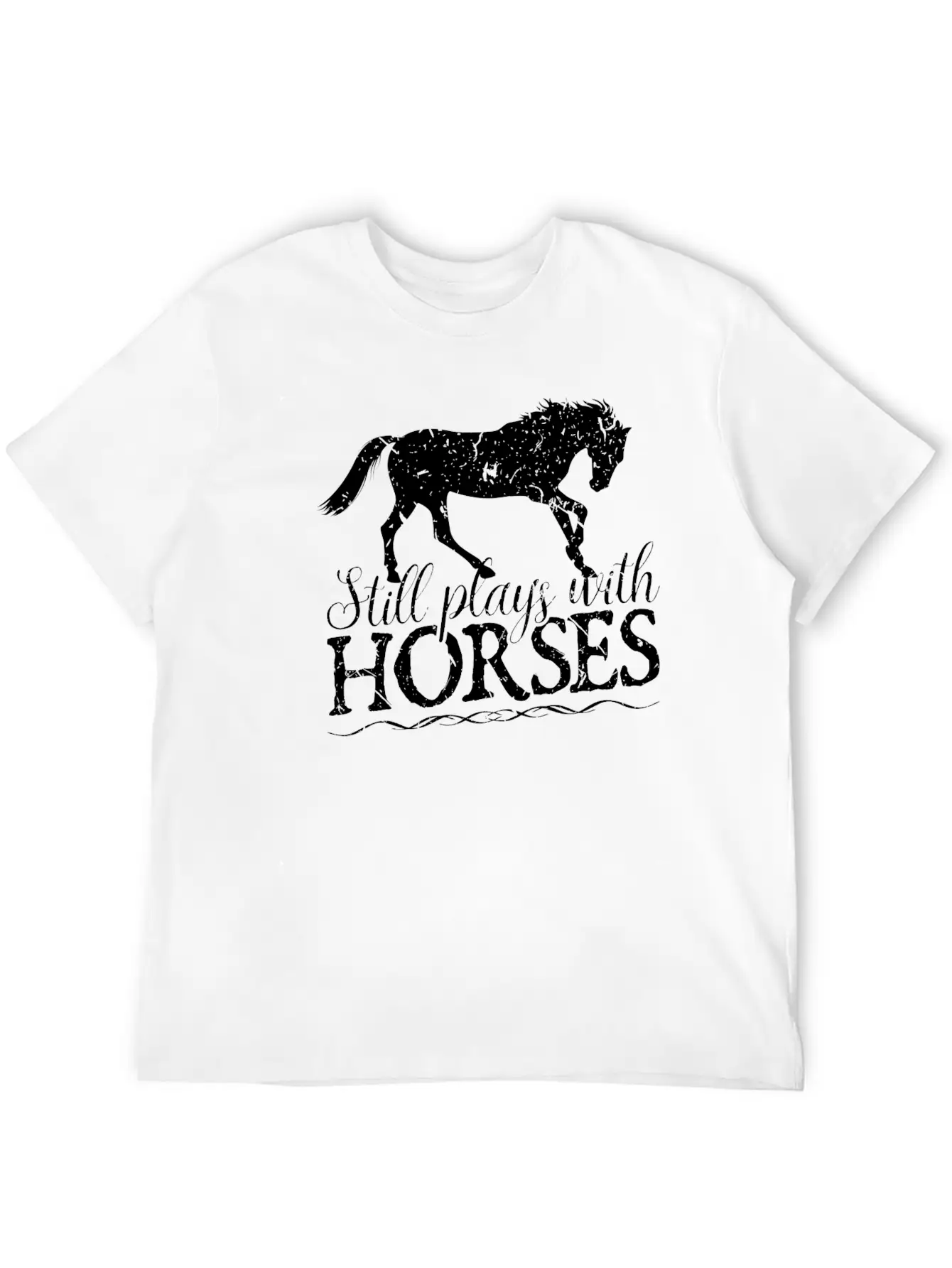 Still Plays With Horses Rider Equestrian Unisex Casual T-Shirt – Clean Design For Daily Comfort