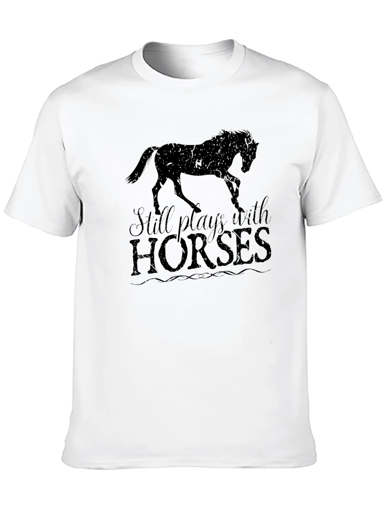 Still Plays With Horses Rider Equestrian Unisex Casual T-Shirt – Clean Design For Daily Comfort
