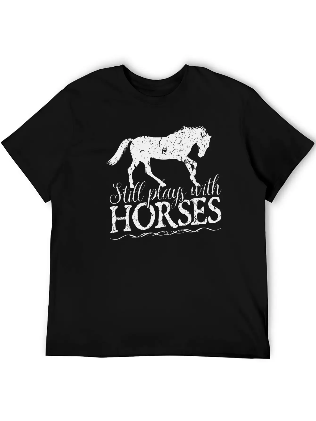 Still Plays With Horses Rider Equestrian Unisex Casual T-Shirt – Clean Design For Daily Comfort