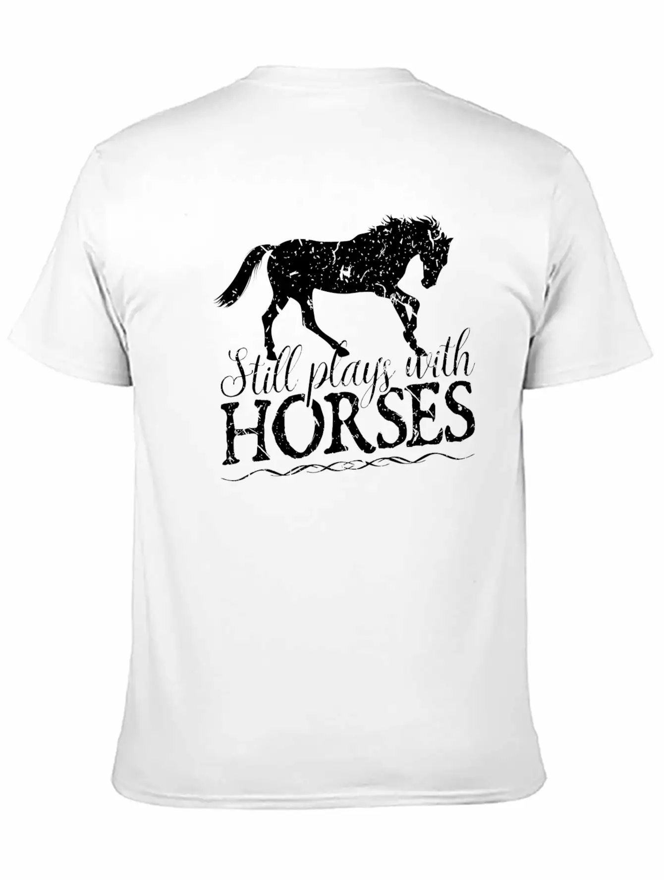 Still Plays With Horses Rider Equestrian Unisex Casual T-Shirt – Clean Design For Daily Comfort