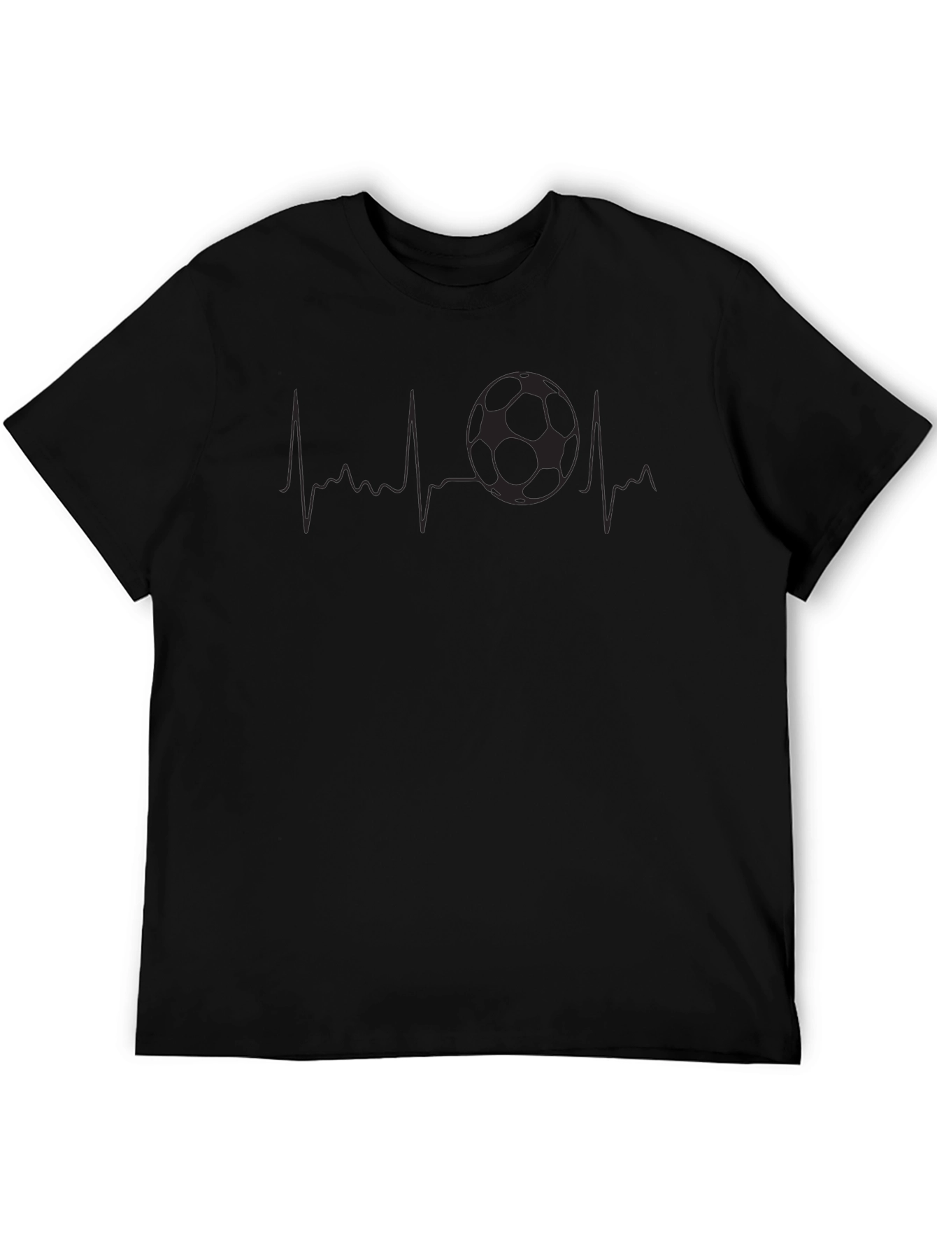 Soccer Heartbeat Graphic Tee - Black T-Shirt