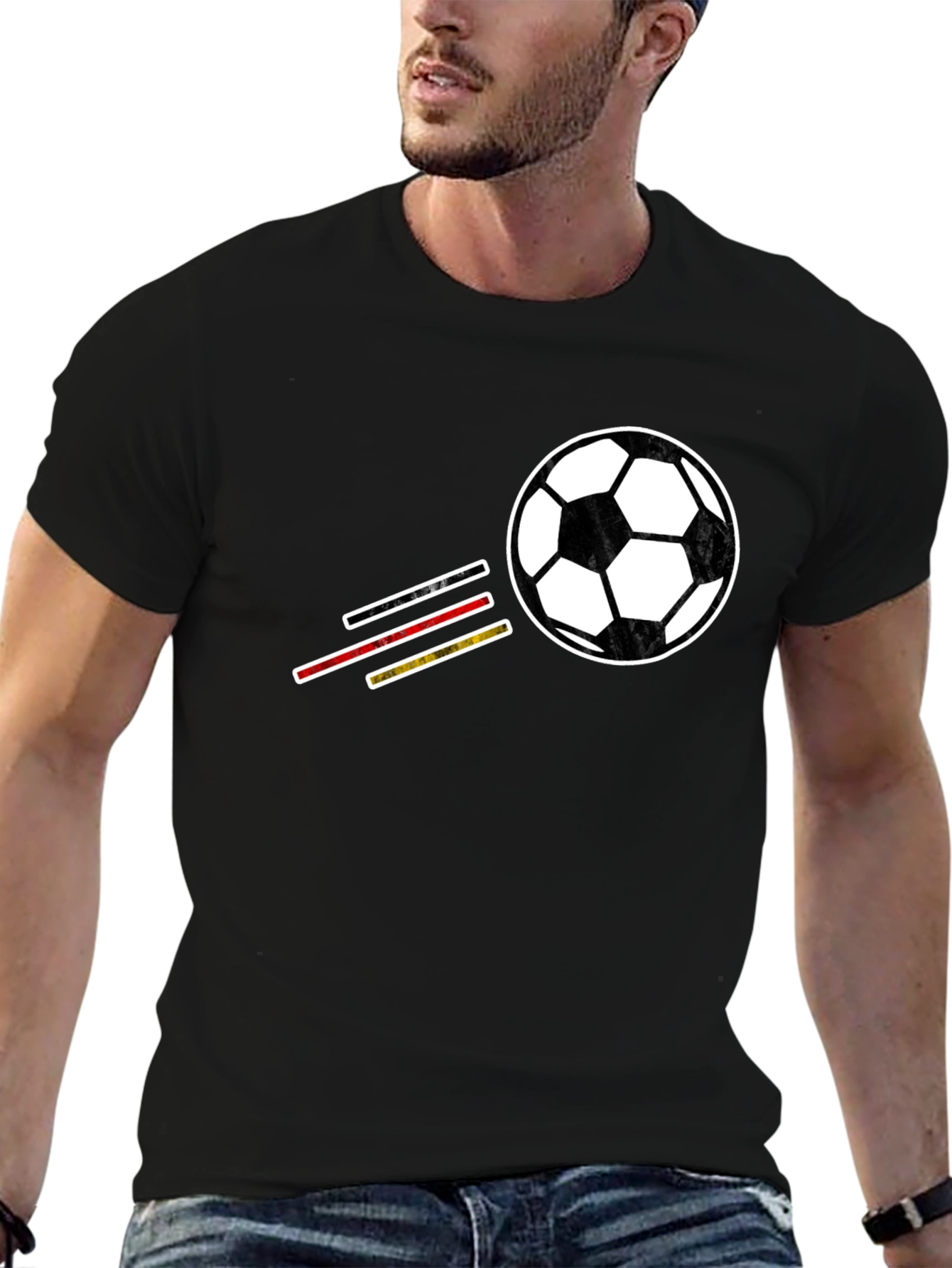 Soccer Ball T-Shirt - Black Graphic Tee