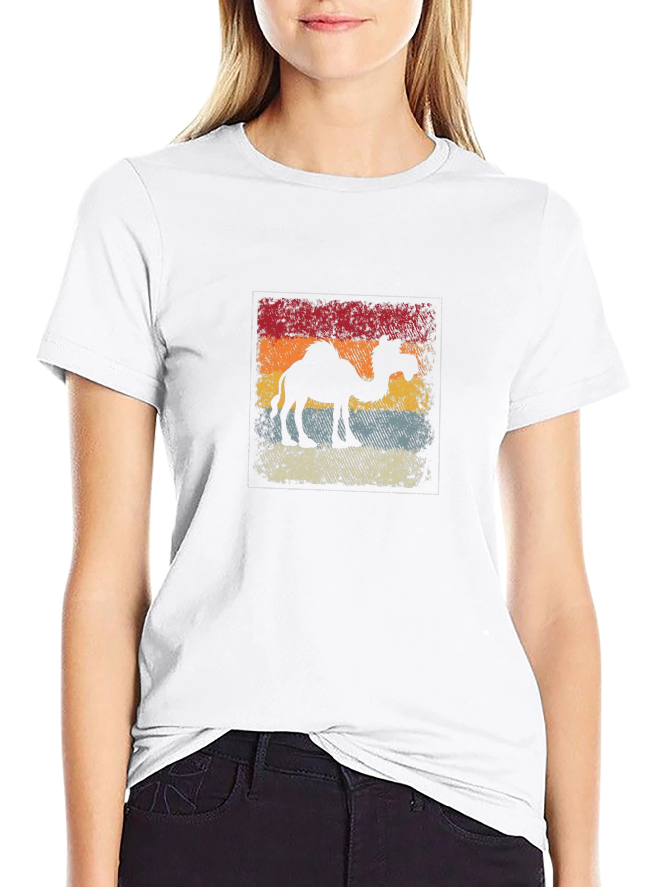 Retro Camel Silhouette Black T-Shirt