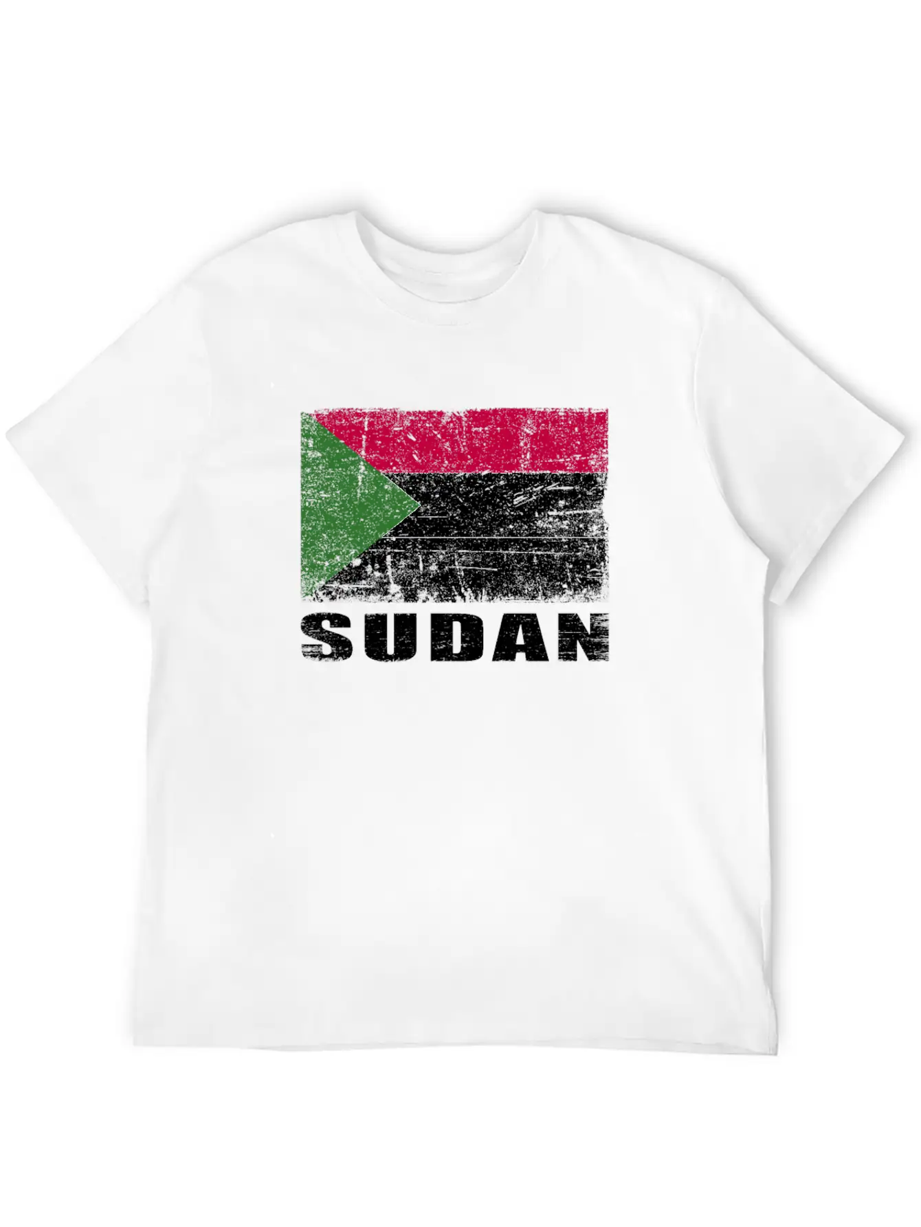 Sudan Flag Grunge Country Flag Sudan Unisex Casual T-Shirt – Clean Design For Daily Comfort