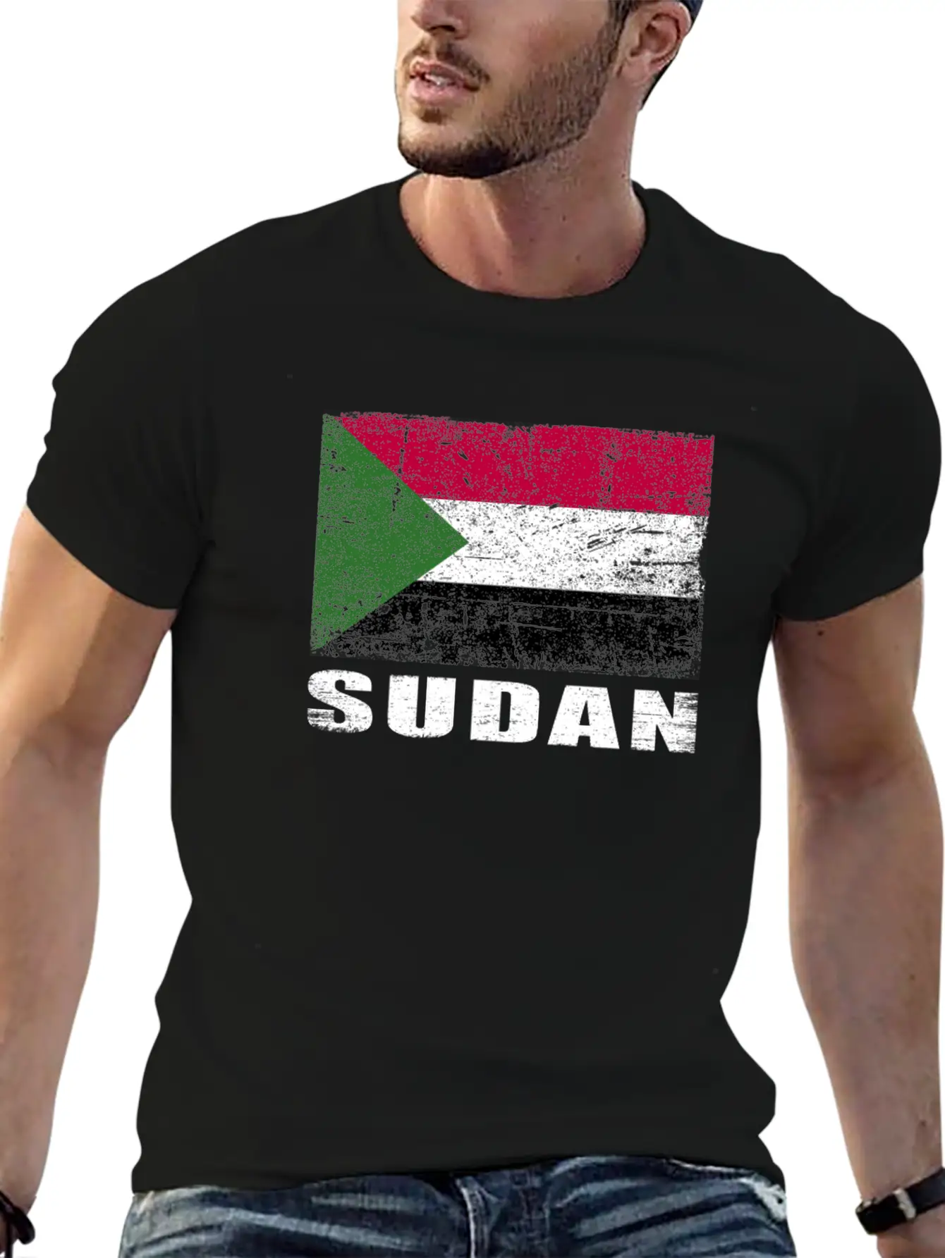 Sudan Flag Grunge Country Flag Sudan Unisex Casual T-Shirt – Clean Design For Daily Comfort