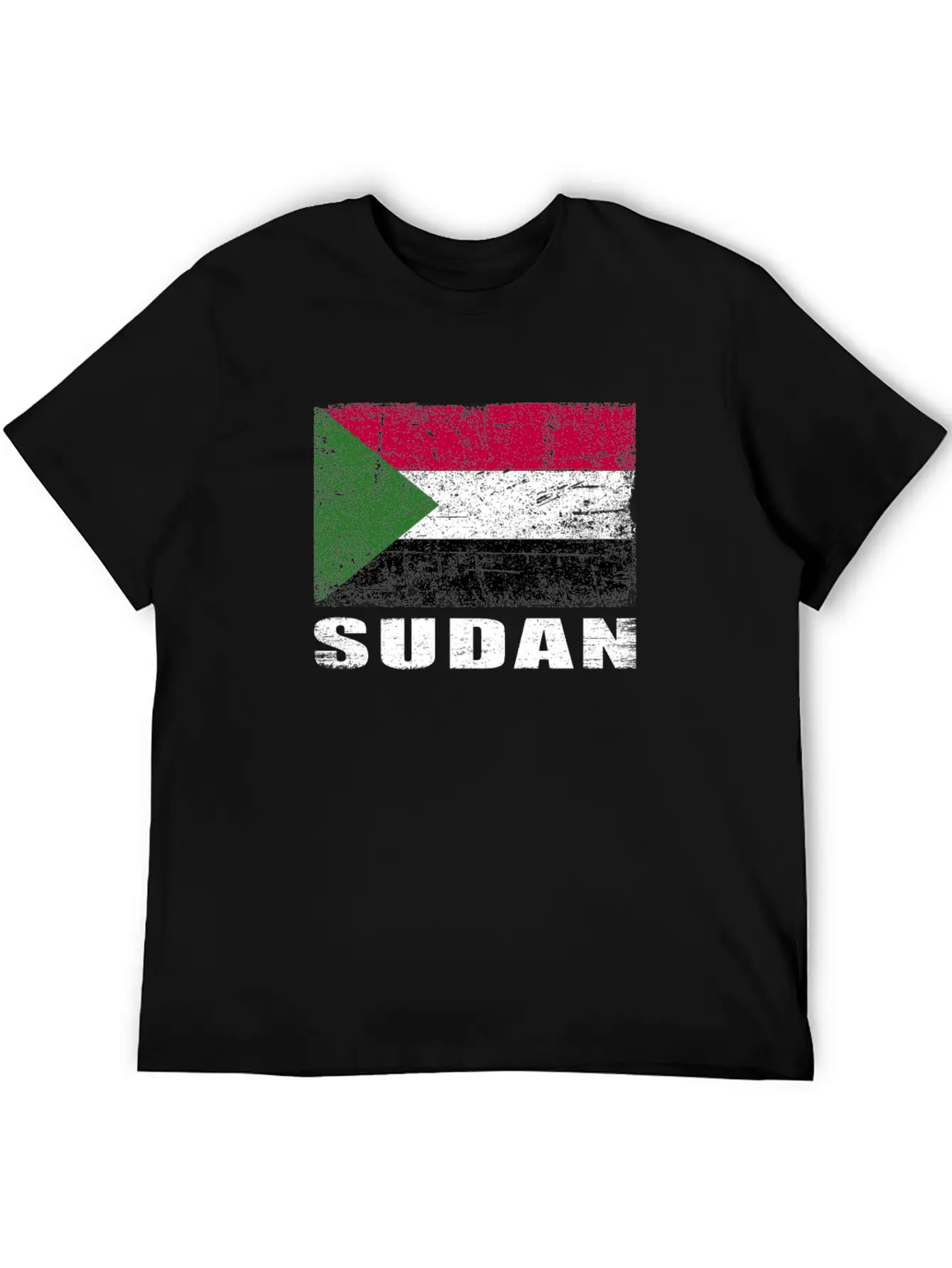 Sudan Flag Grunge Country Flag Sudan Unisex Casual T-Shirt – Clean Design For Daily Comfort