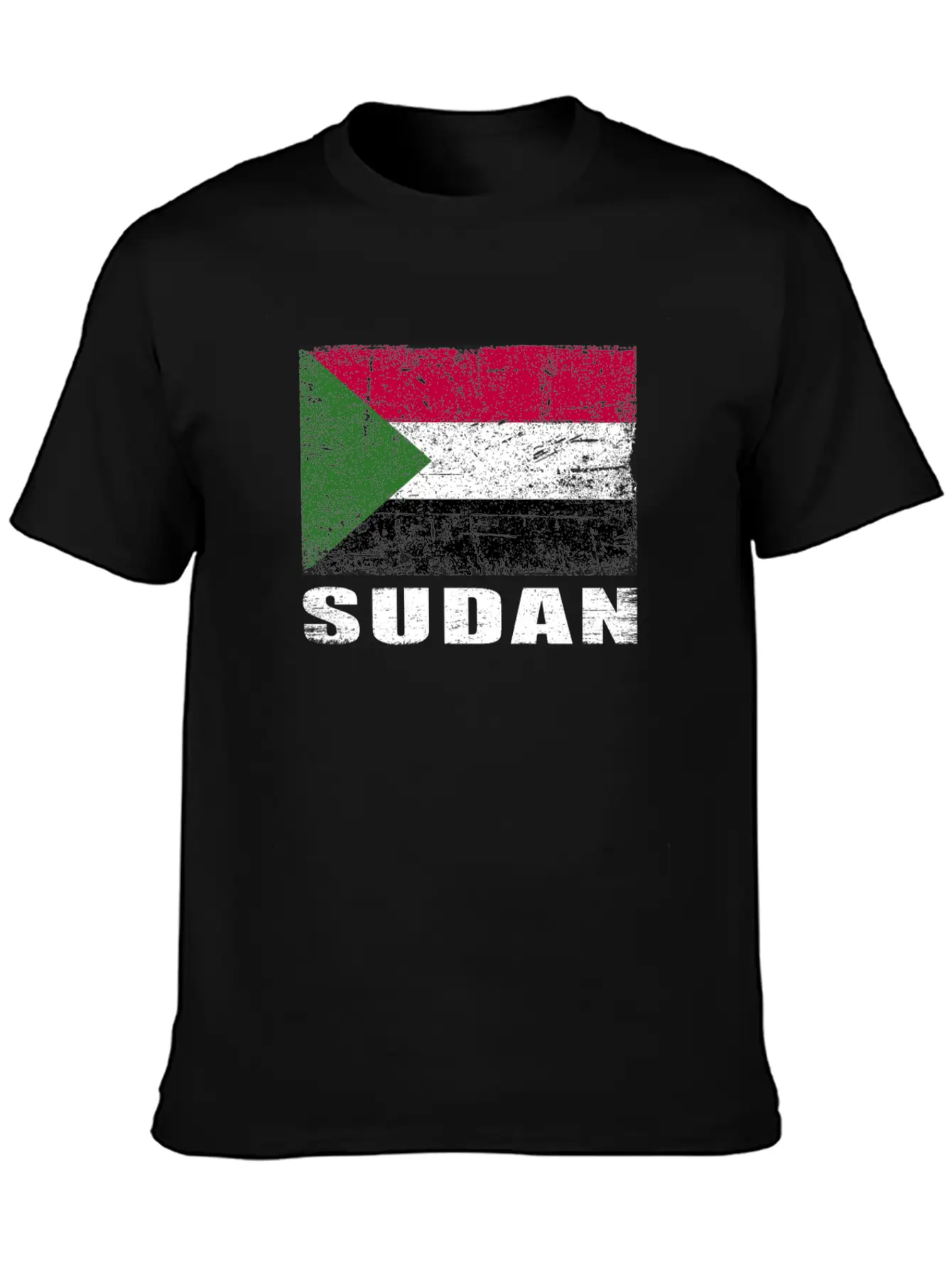Sudan Flag Grunge Country Flag Sudan Unisex Casual T-Shirt – Clean Design For Daily Comfort