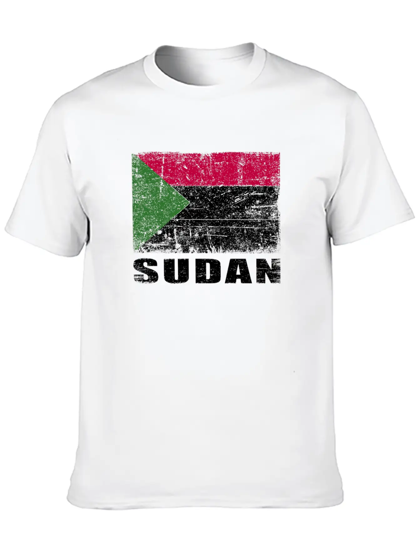 Sudan Flag Grunge Country Flag Sudan Unisex Casual T-Shirt – Clean Design For Daily Comfort