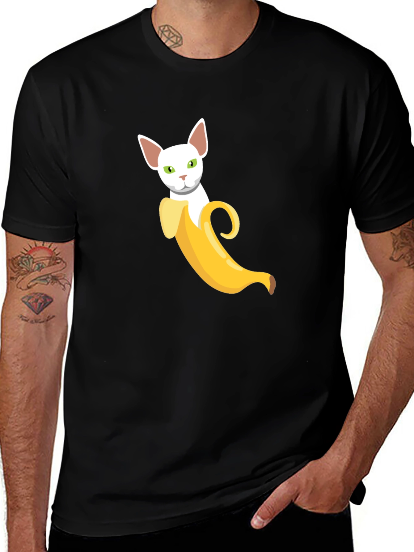 Banana Cat Graphic Tee - Quirky Comfy