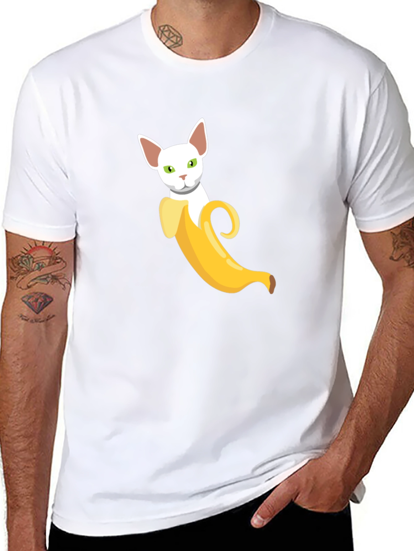 Banana Cat Graphic Tee - Quirky Comfy