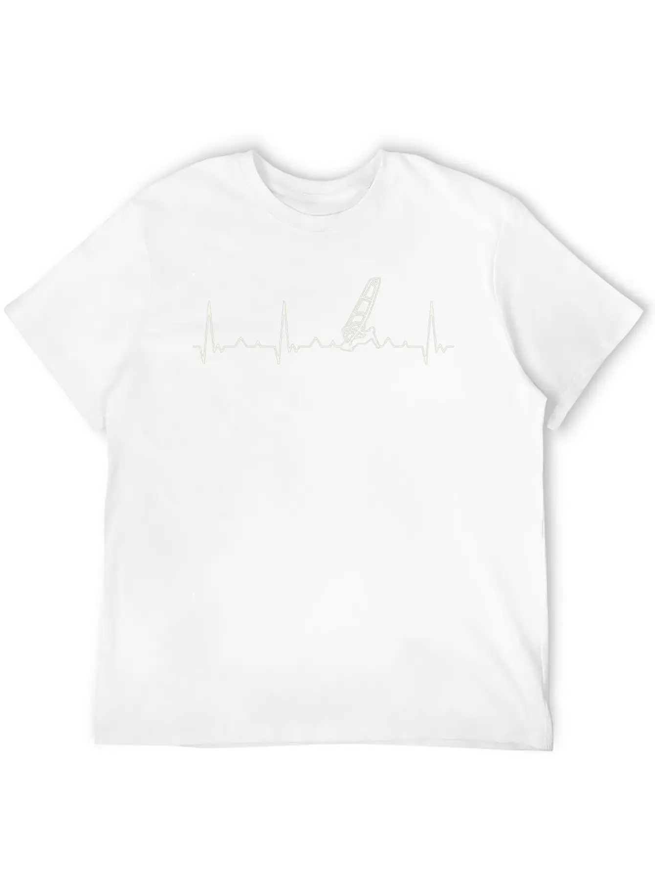 Surfer Windsurfing. Heart. Love. EKG. Pulse. Beat. Unisex Casual T-Shirt – Clean Design For Daily Comfort