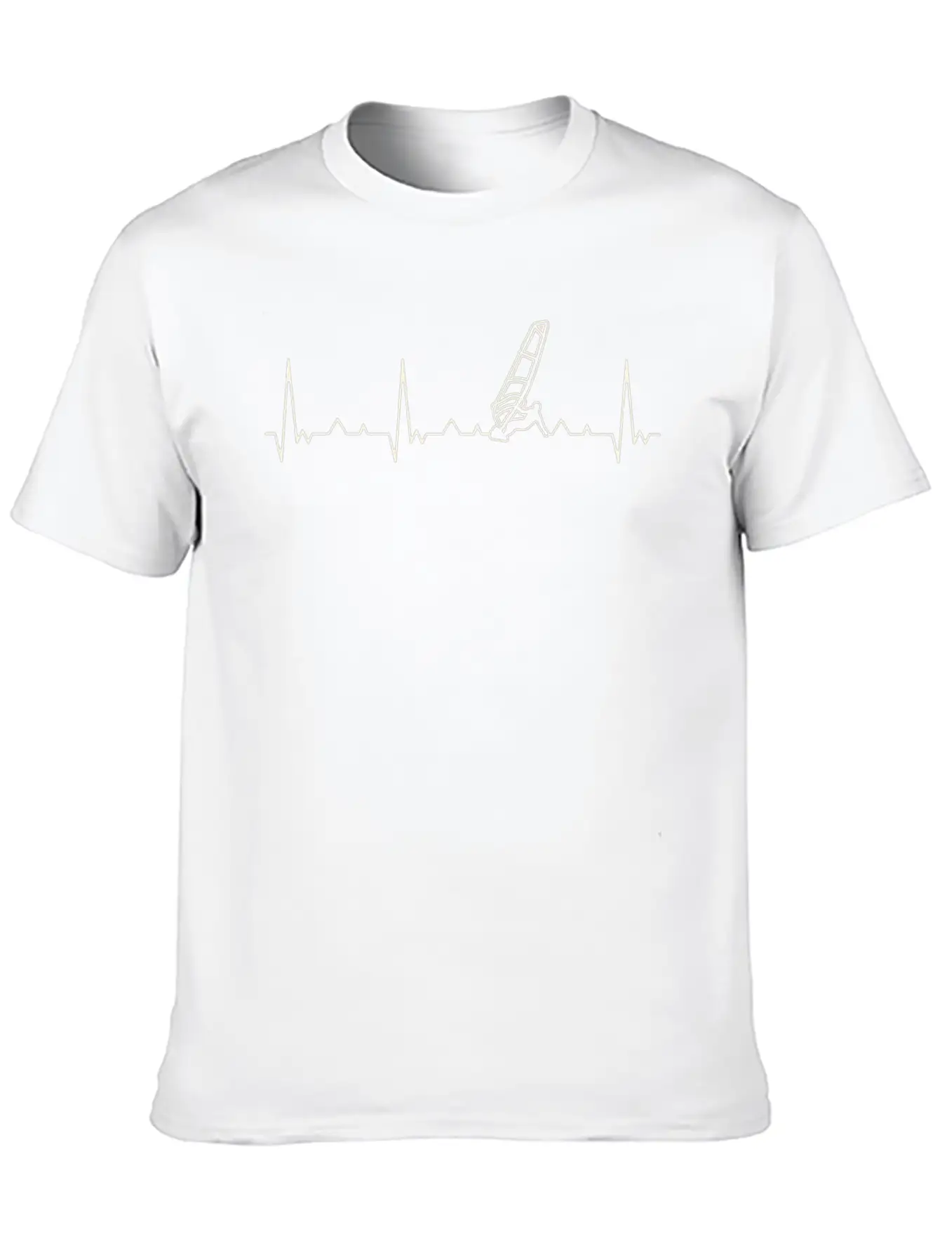 Surfer Windsurfing. Heart. Love. EKG. Pulse. Beat. Unisex Casual T-Shirt – Clean Design For Daily Comfort