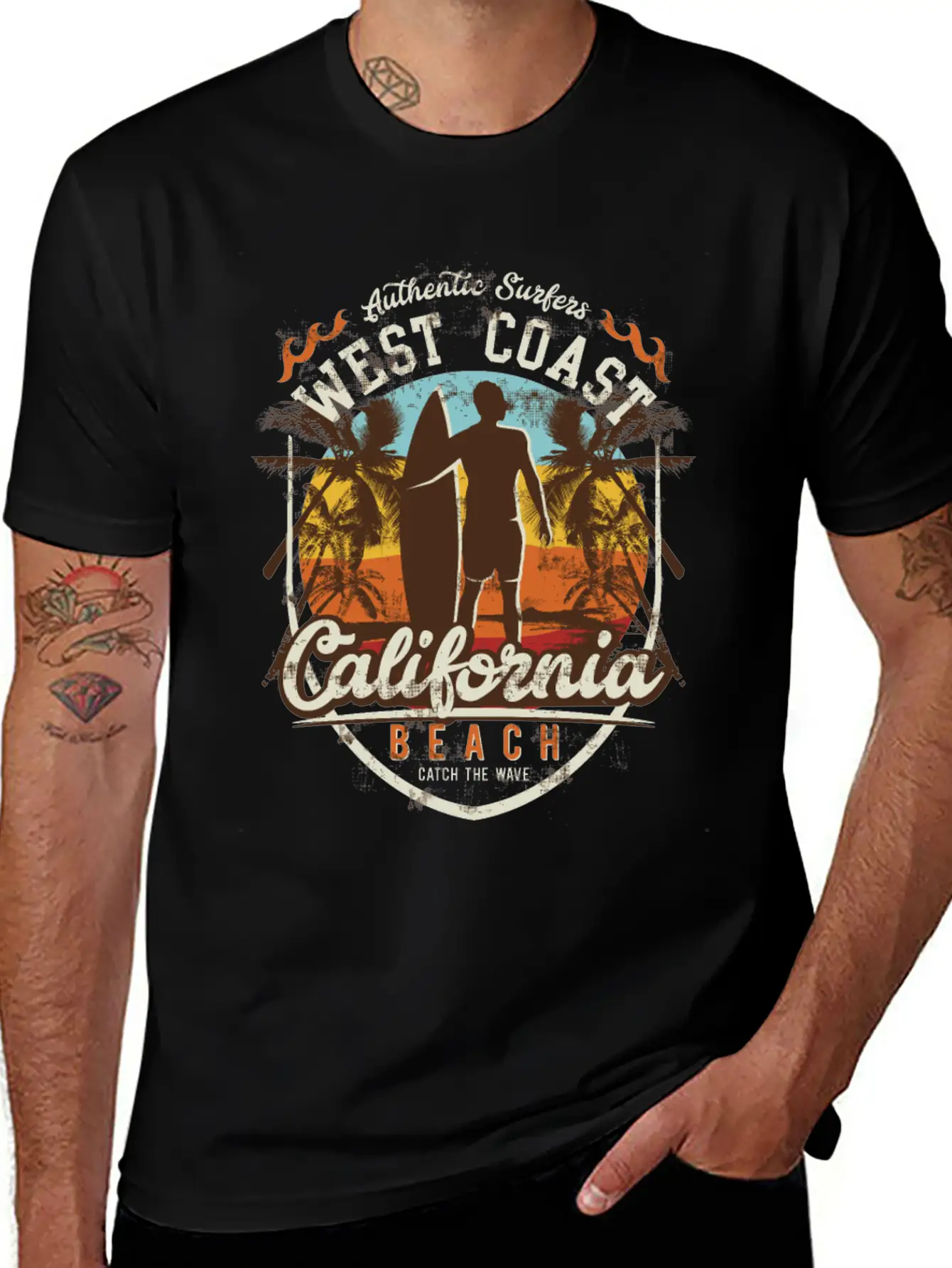 Surfing Surfer West Coast Surfing Strand Beach Unisex Casual T-Shirt – Clean Design For Daily Comfort