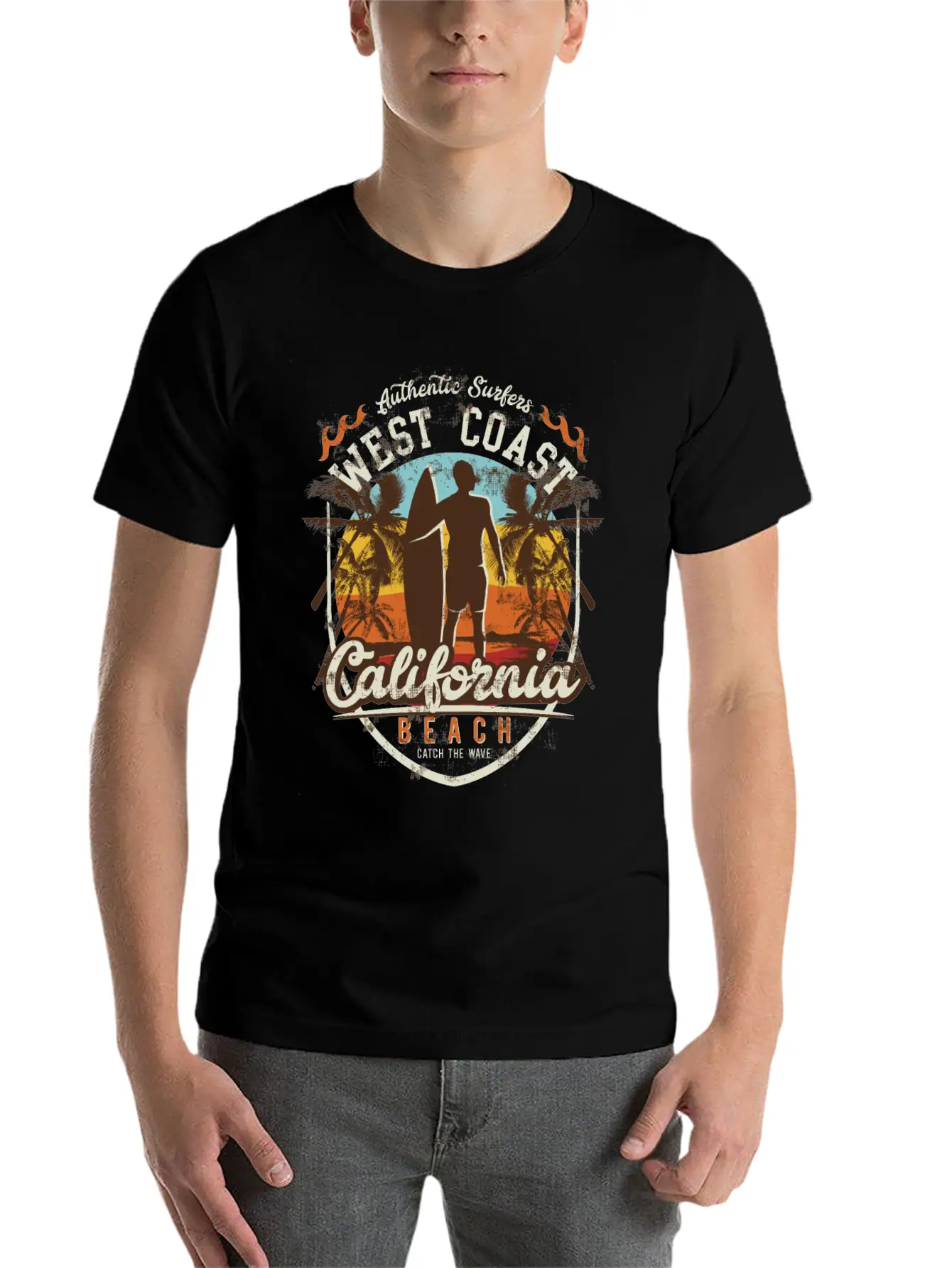 Surfing Surfer West Coast Surfing Strand Beach Unisex Casual T-Shirt – Clean Design For Daily Comfort