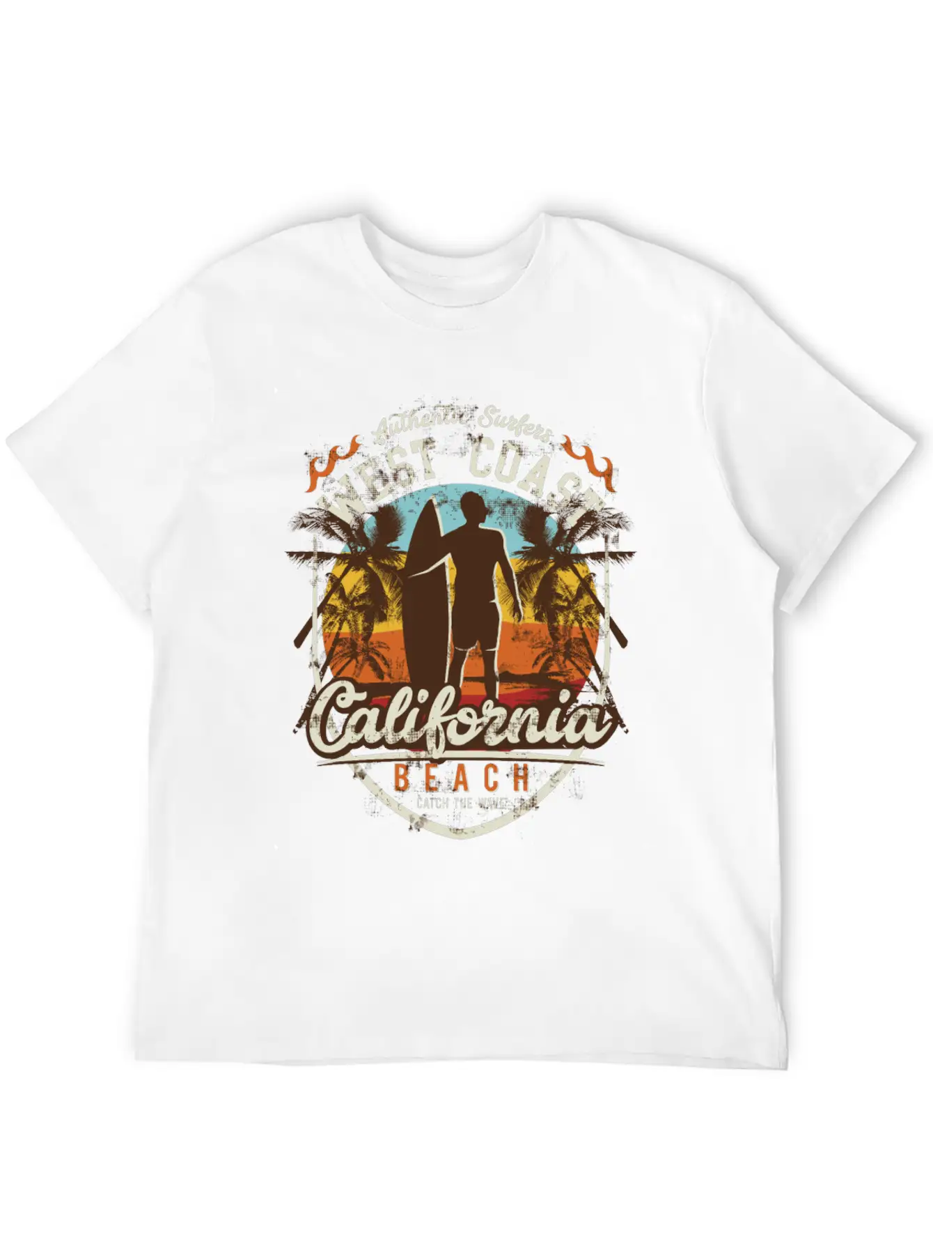 Surfing Surfer West Coast Surfing Strand Beach Unisex Casual T-Shirt – Clean Design For Daily Comfort