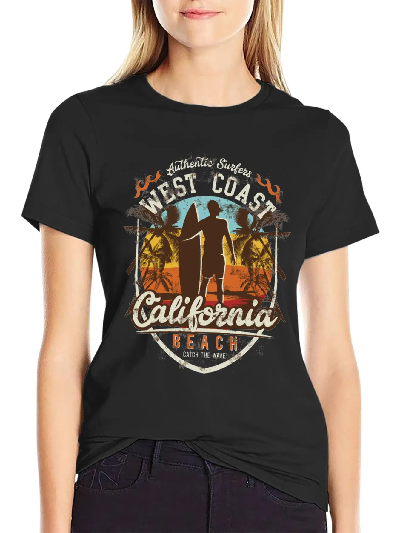 Surfing Surfer West Coast Surfing Strand Beach Unisex Casual T-Shirt – Clean Design For Daily Comfort
