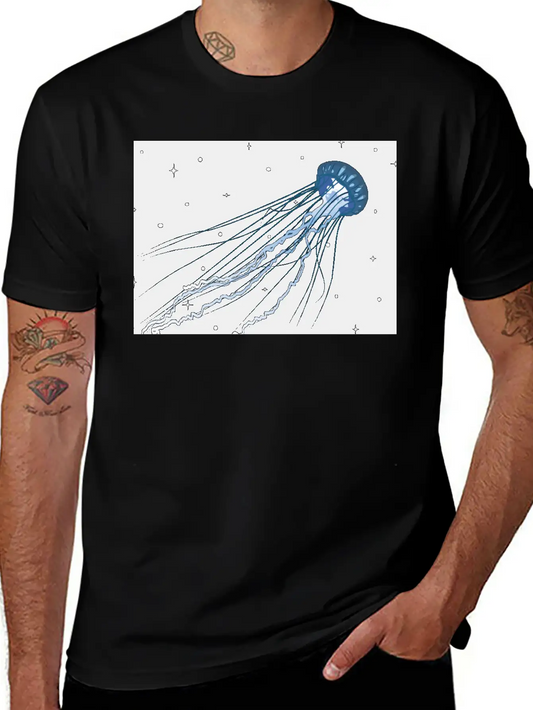 Surreal Jellyfish In Stars | Digital Artwork Unisex Casual T-Shirt – Clean Design For Daily Comfort
