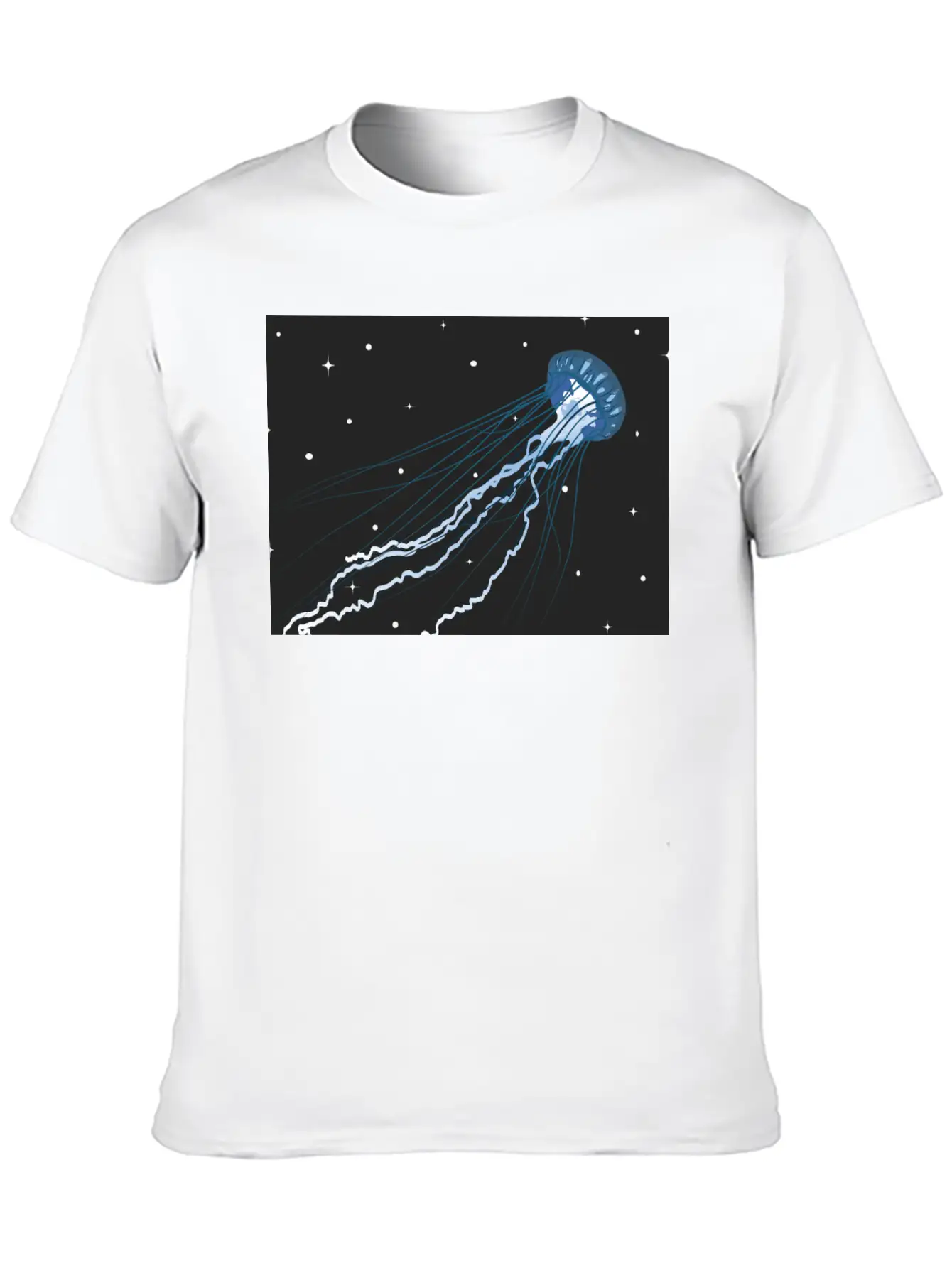 Surreal Jellyfish In Stars | Digital Artwork Unisex Casual T-Shirt – Clean Design For Daily Comfort