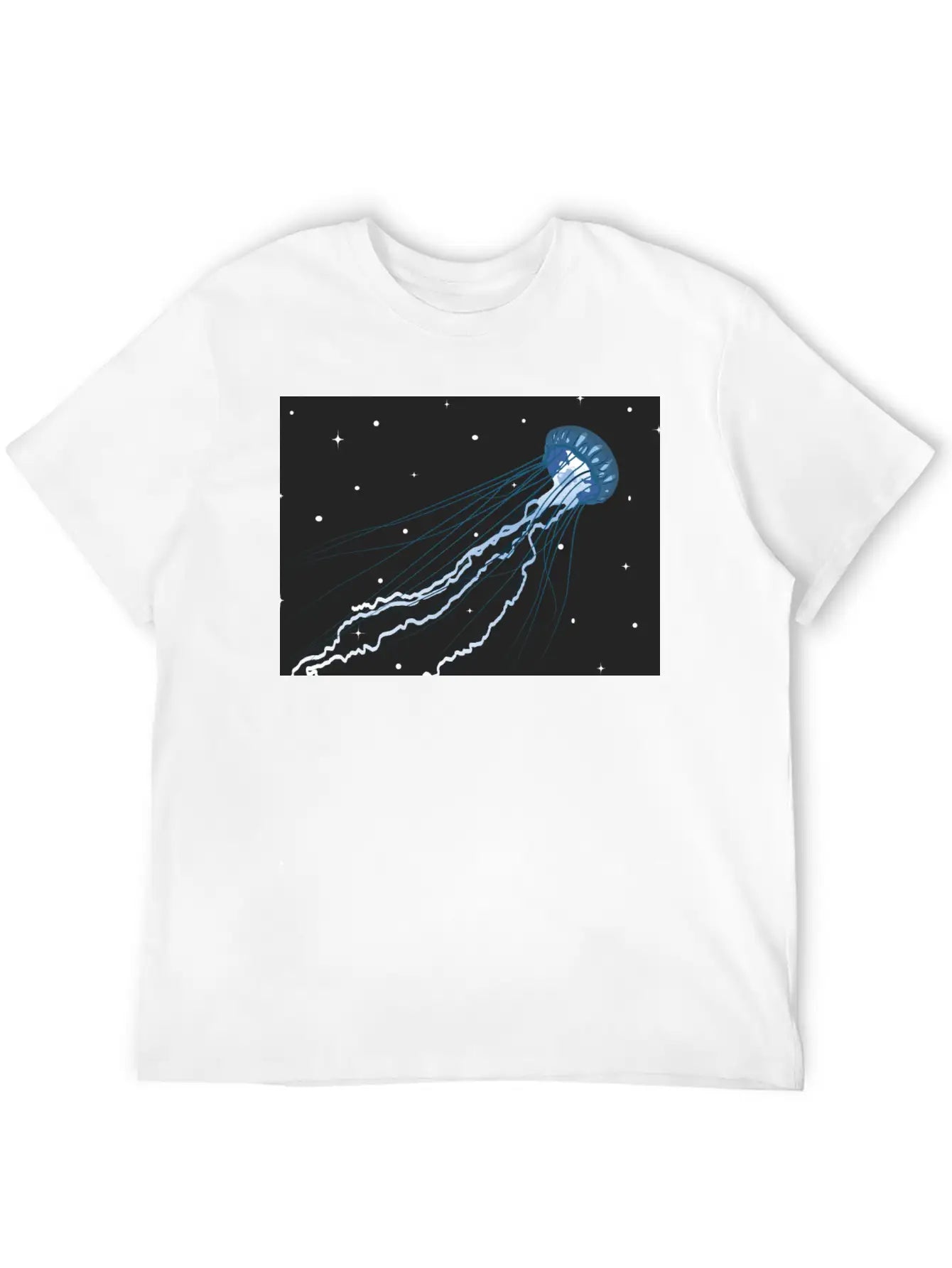 Surreal Jellyfish In Stars | Digital Artwork Unisex Casual T-Shirt – Clean Design For Daily Comfort