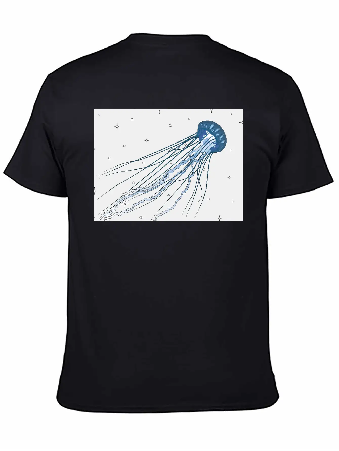 Surreal Jellyfish In Stars | Digital Artwork Unisex Casual T-Shirt – Clean Design For Daily Comfort