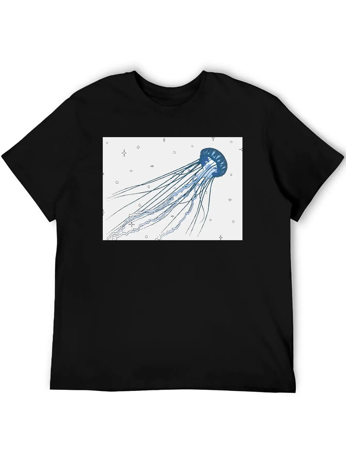 Surreal Jellyfish In Stars | Digital Artwork Unisex Casual T-Shirt – Clean Design For Daily Comfort