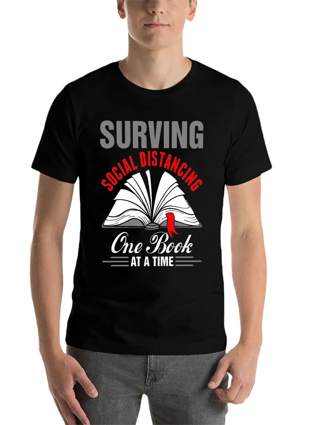 Surviving Social Distancing One Book Time Tshirt Unisex Casual T-Shirt – Clean Design For Daily Comfort