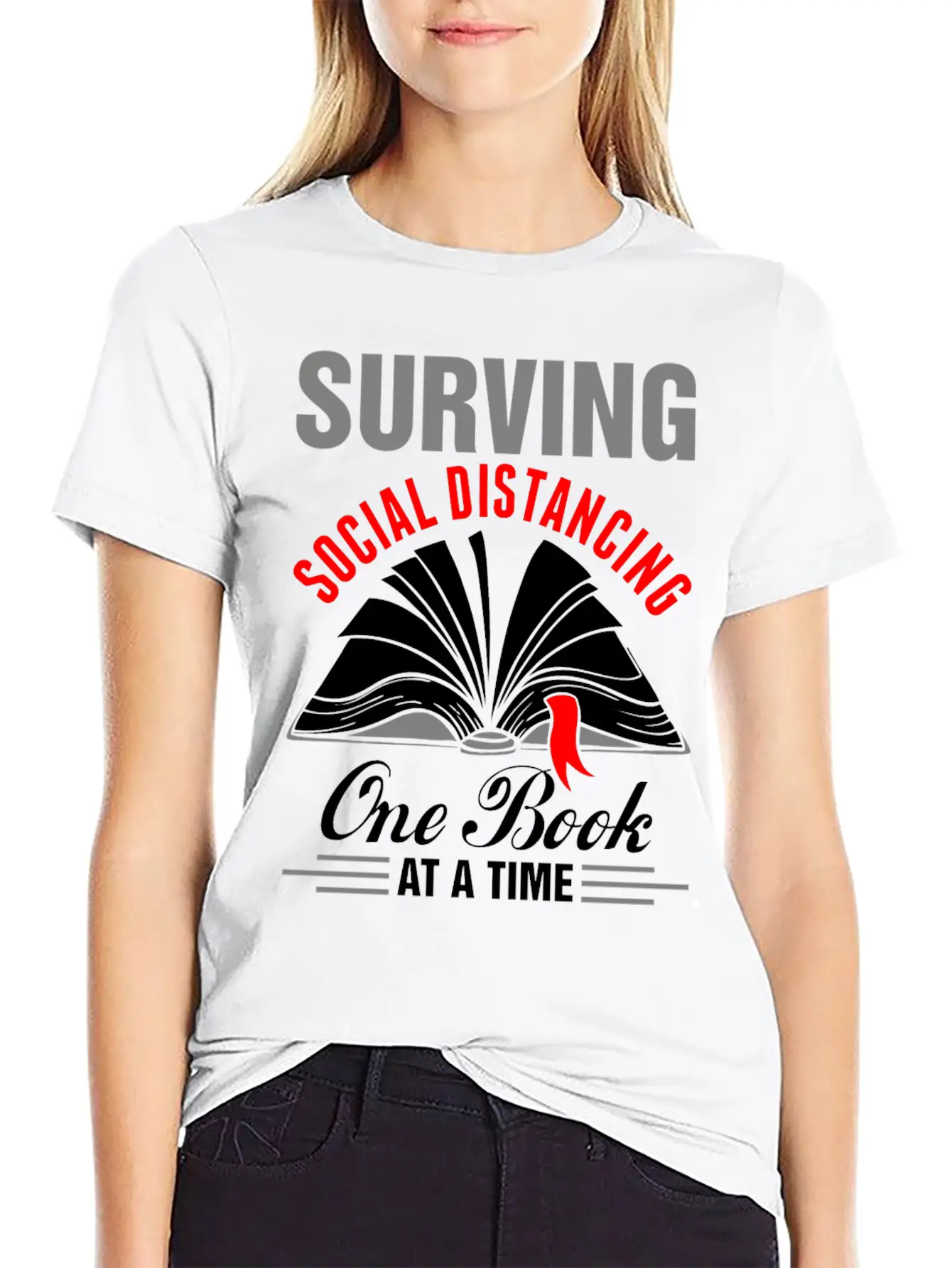 Surviving Social Distancing One Book Time Tshirt Unisex Casual T-Shirt – Clean Design For Daily Comfort