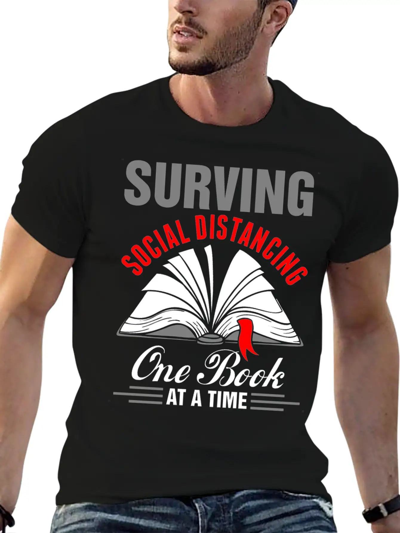 Surviving Social Distancing One Book Time Tshirt Unisex Casual T-Shirt – Clean Design For Daily Comfort
