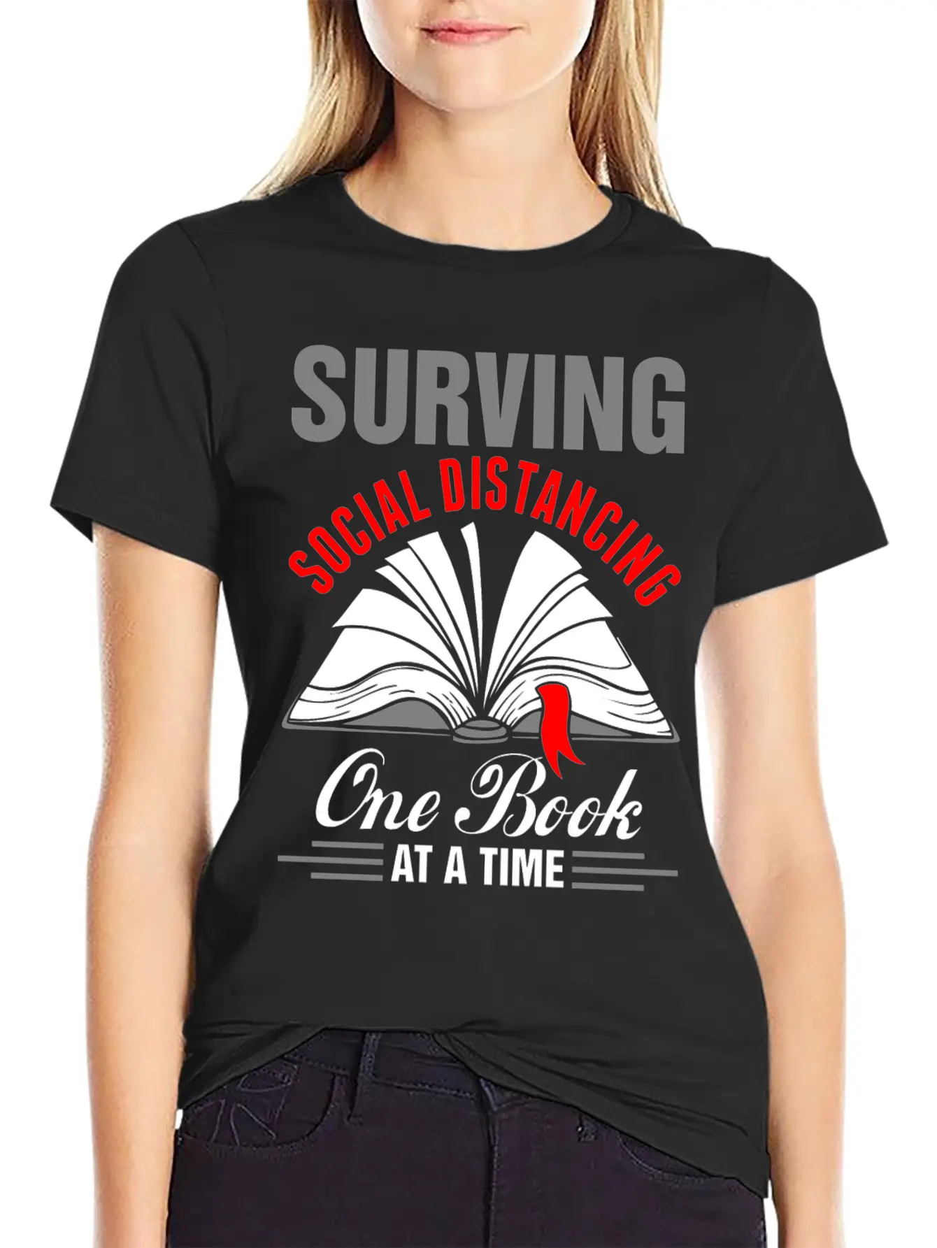 Surviving Social Distancing One Book Time Tshirt Unisex Casual T-Shirt – Clean Design For Daily Comfort