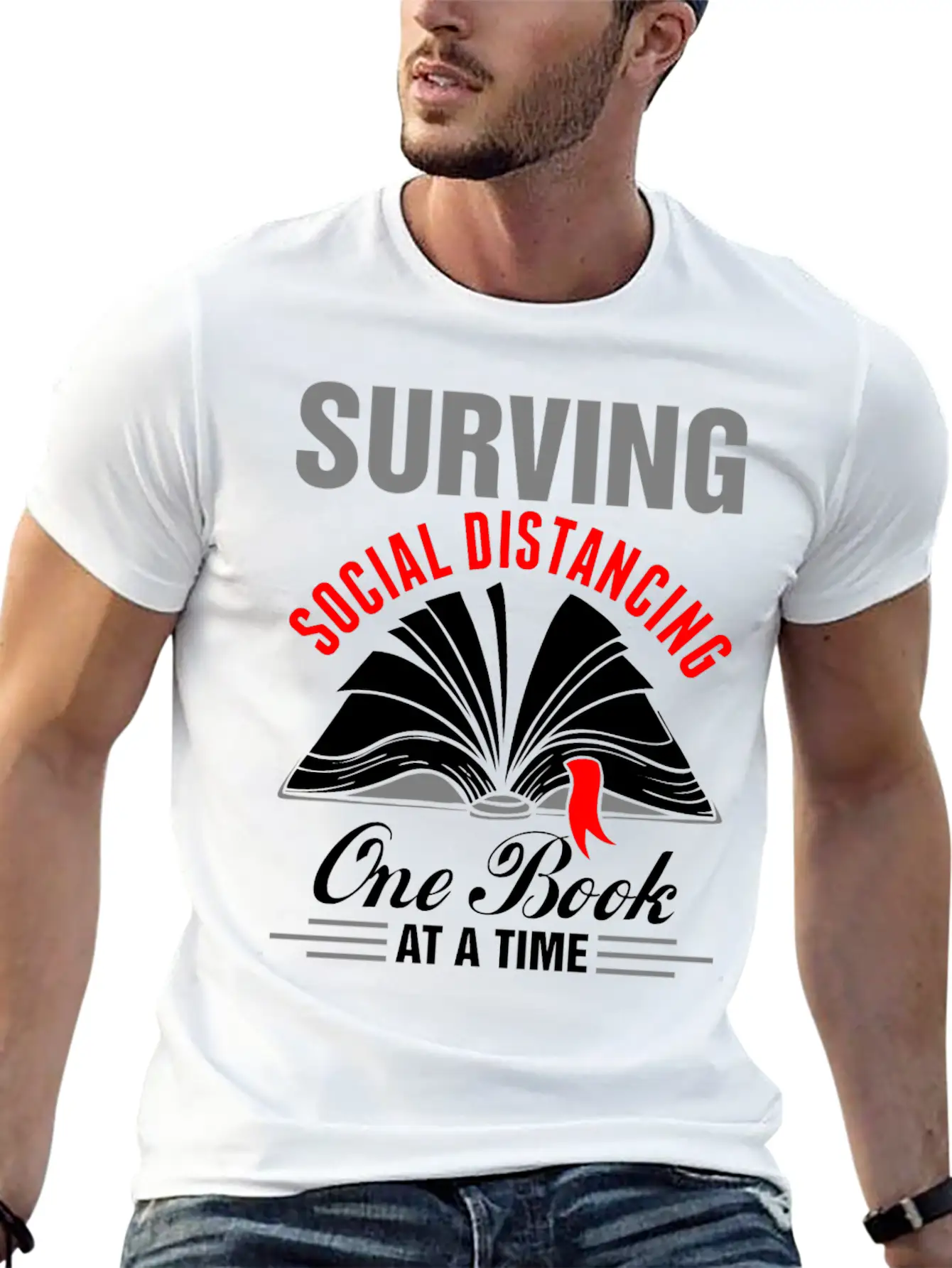 Surviving Social Distancing One Book Time Tshirt Unisex Casual T-Shirt – Clean Design For Daily Comfort