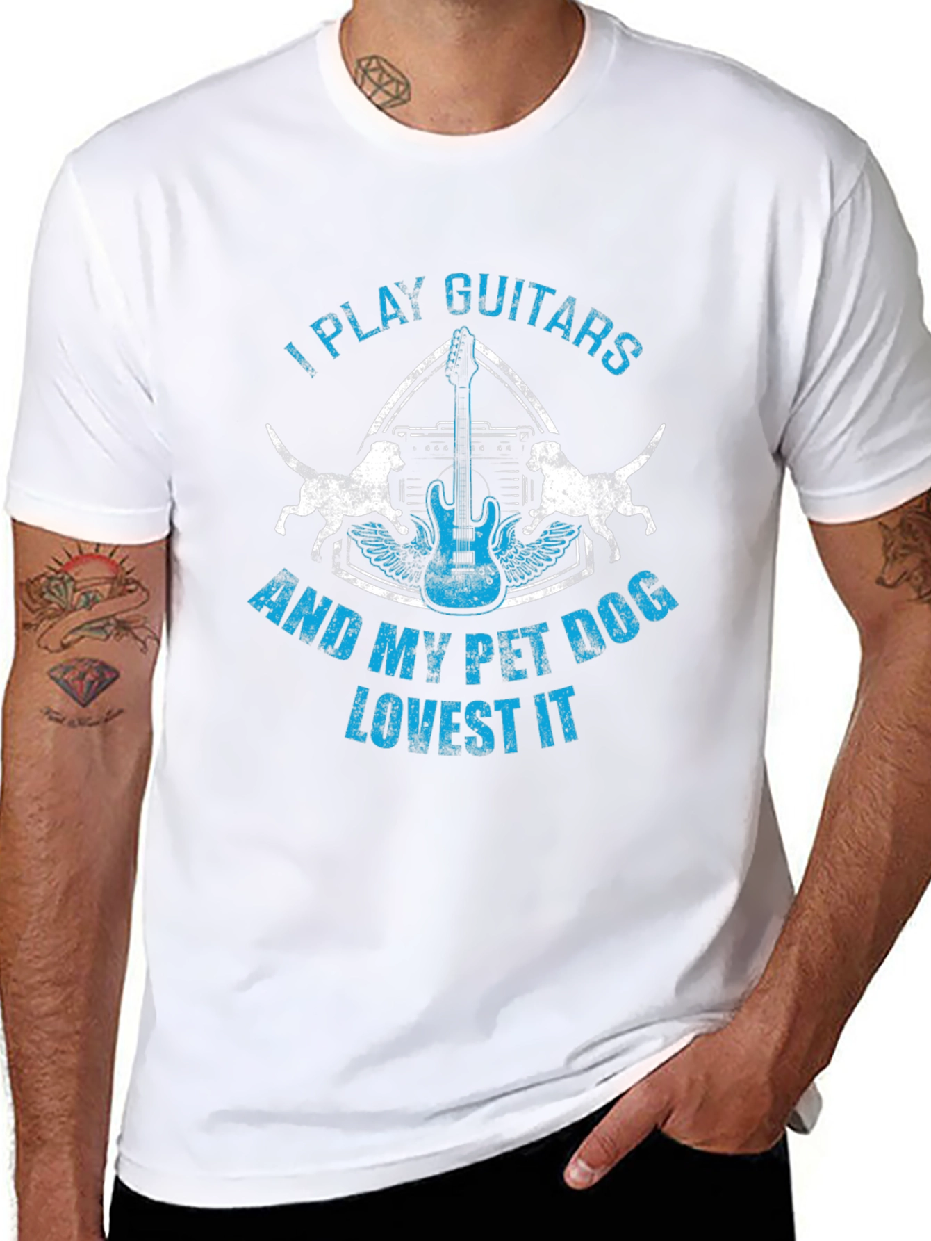 Guitar & Dog Lover Graphic Tee