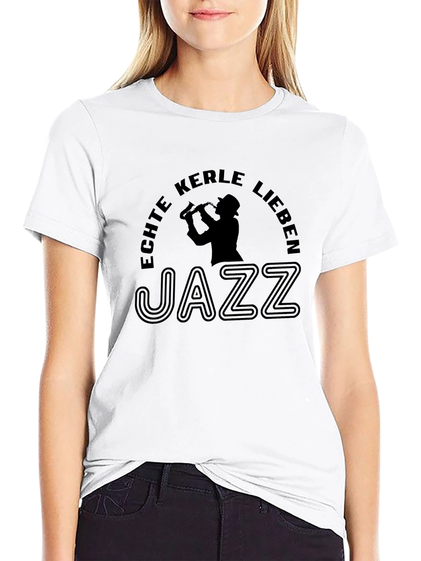 Echte Kerle Lieben Jazz Graphic Black T-Shirt