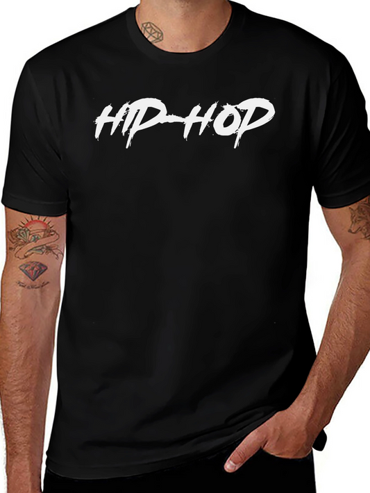 Hip Hop Graphic Tee - Stylish Black Cotton T-Shirt