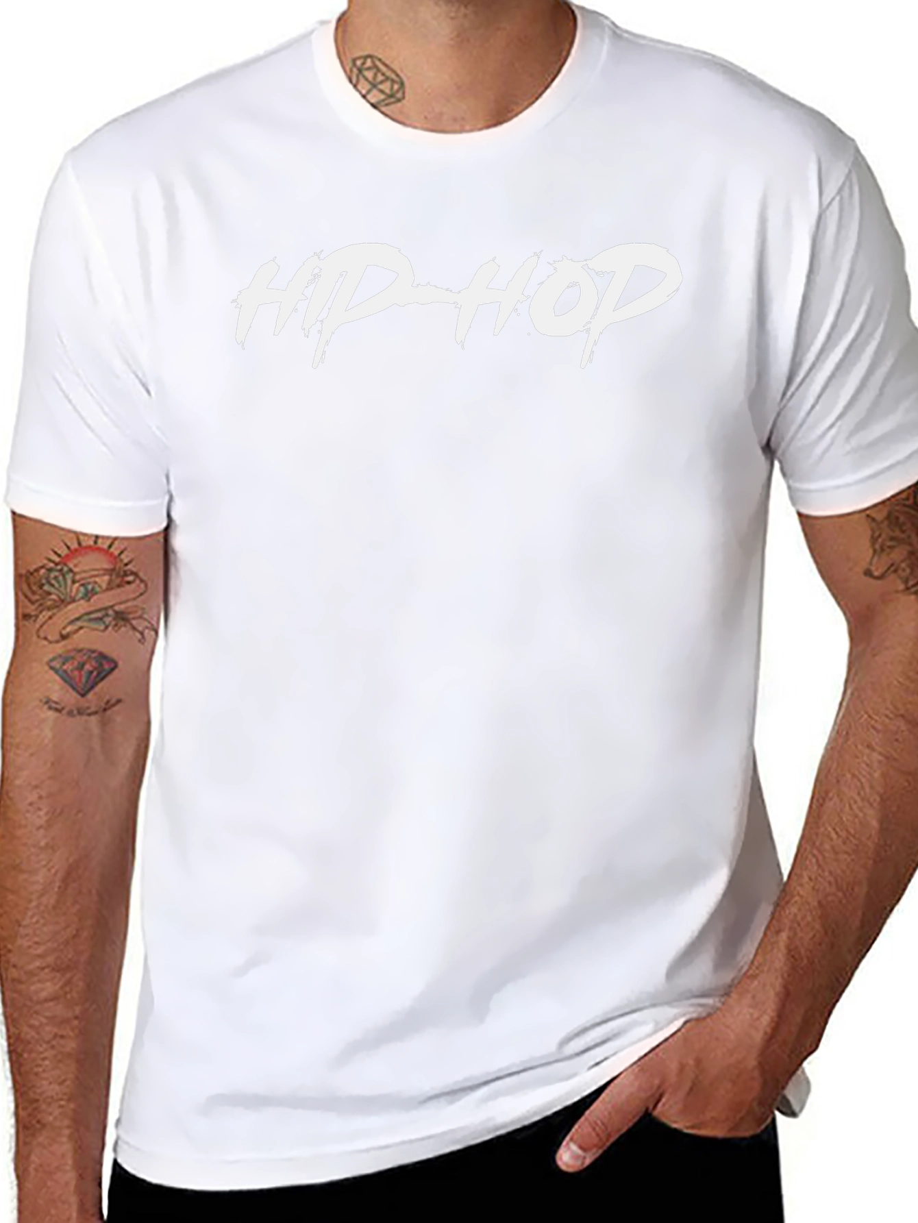Hip Hop Graphic Tee - Stylish Black Cotton T-Shirt