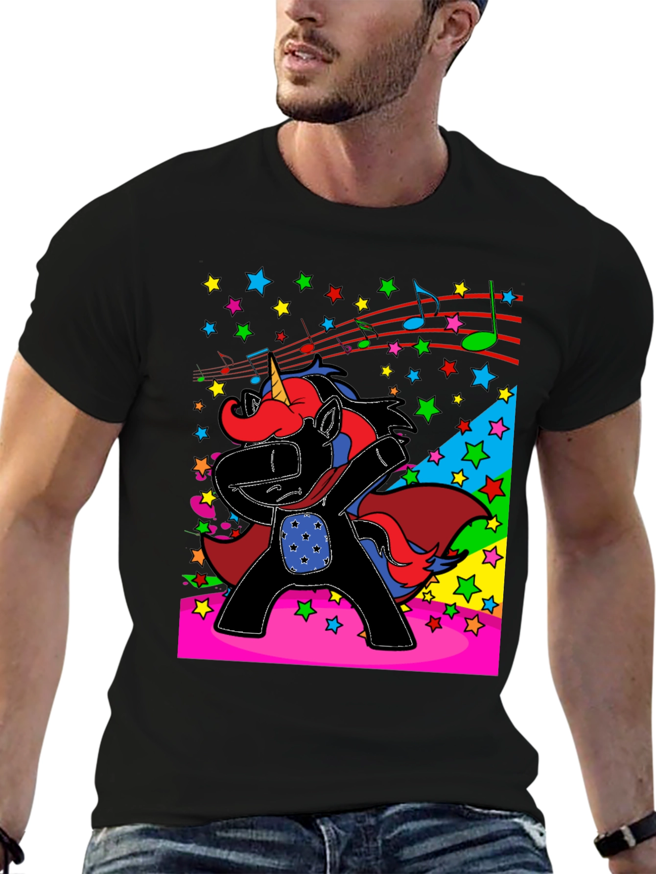 Dabbing Unicorn Stars T-Shirt