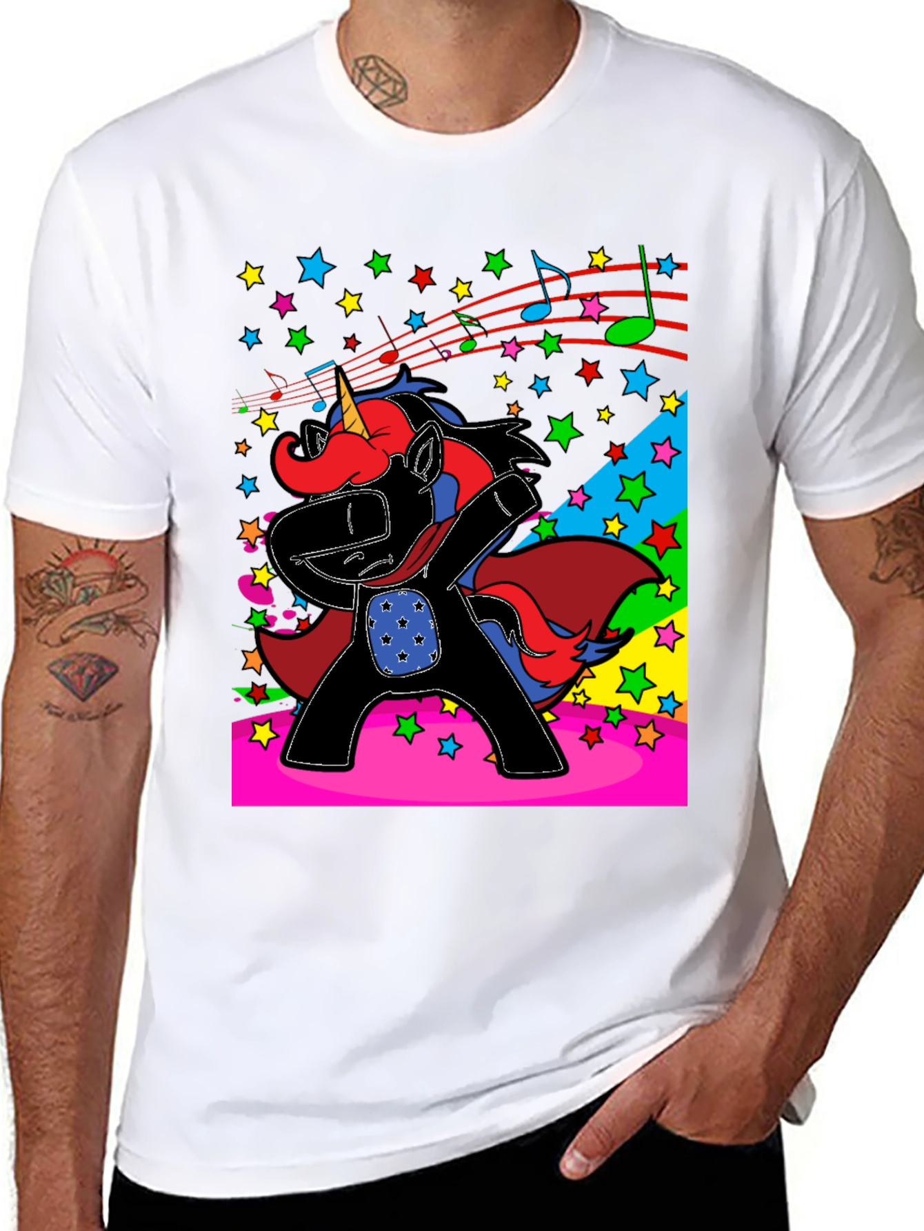 Dabbing Unicorn Stars T-Shirt